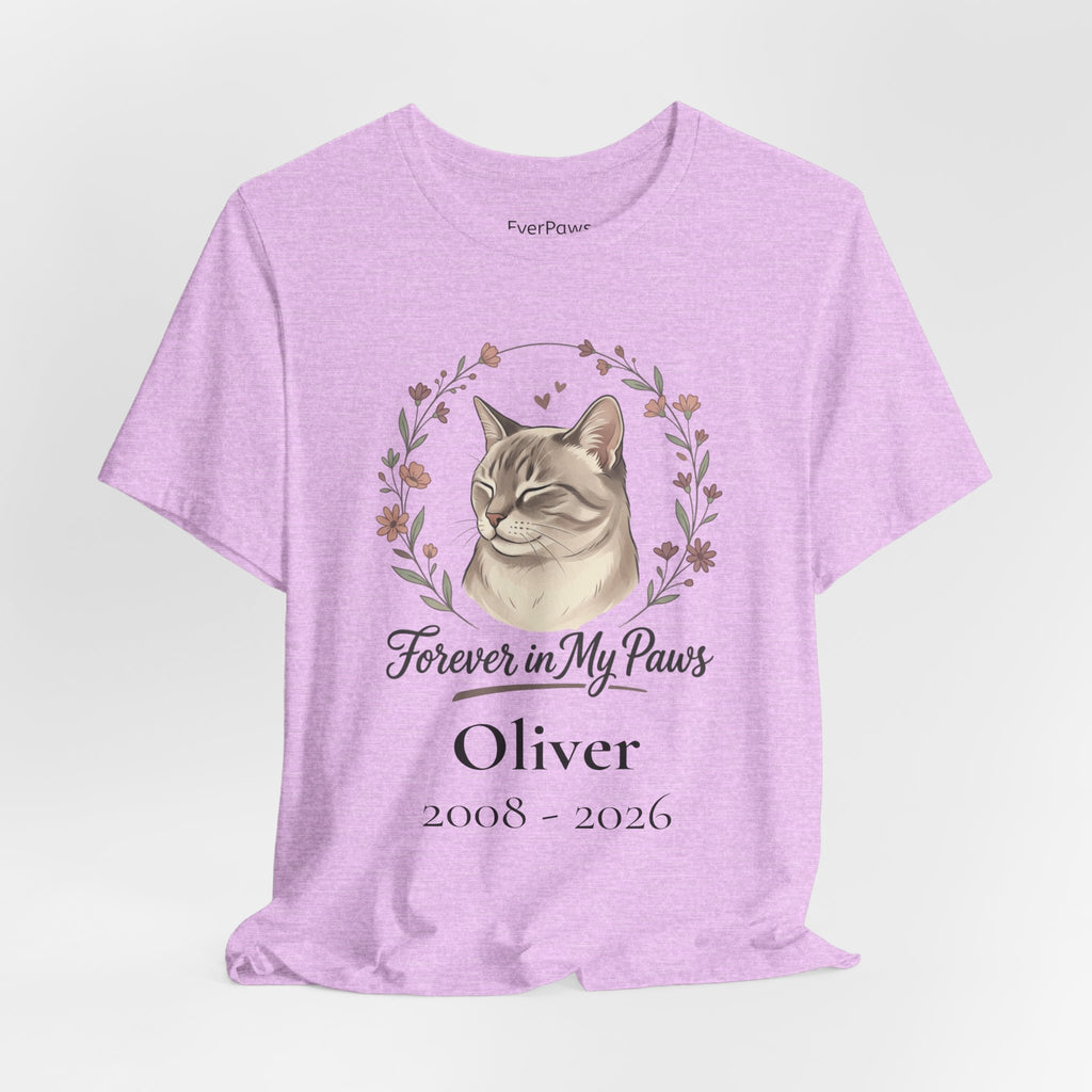 Cat Memorial T‑Shirt — "Forever in My Paws" - Personalized