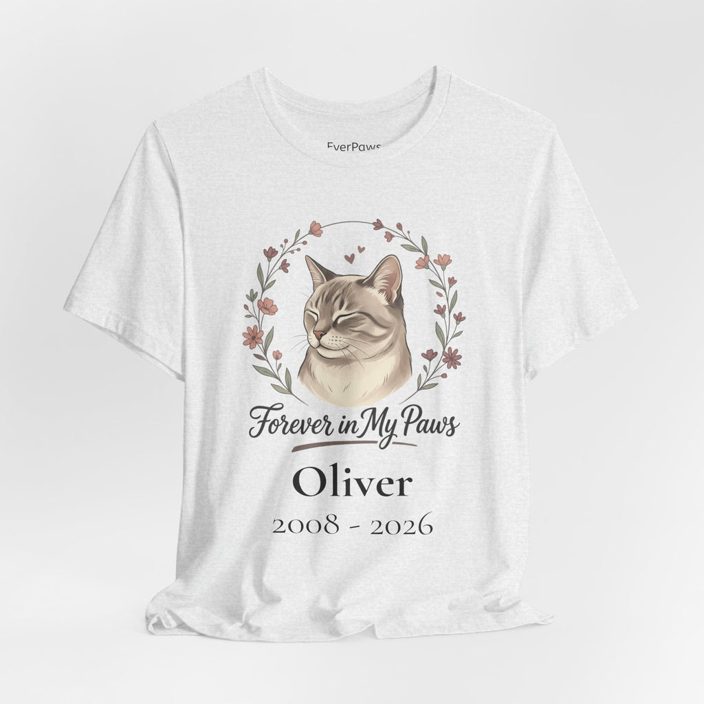 Cat Memorial T‑Shirt — "Forever in My Paws" - Personalized
