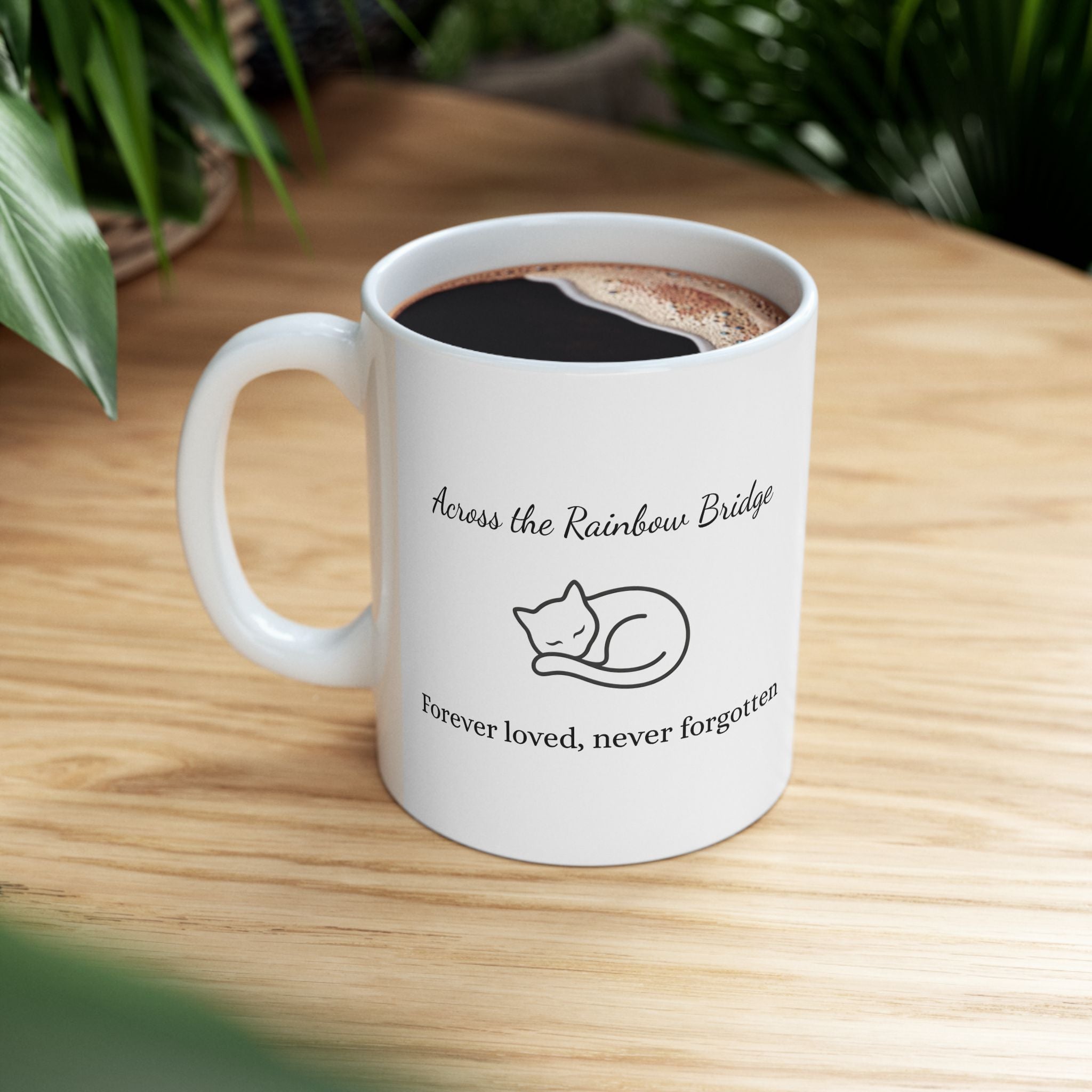 Cat Memorial Mug — "Across The Rainbow Bridge" - Personalized