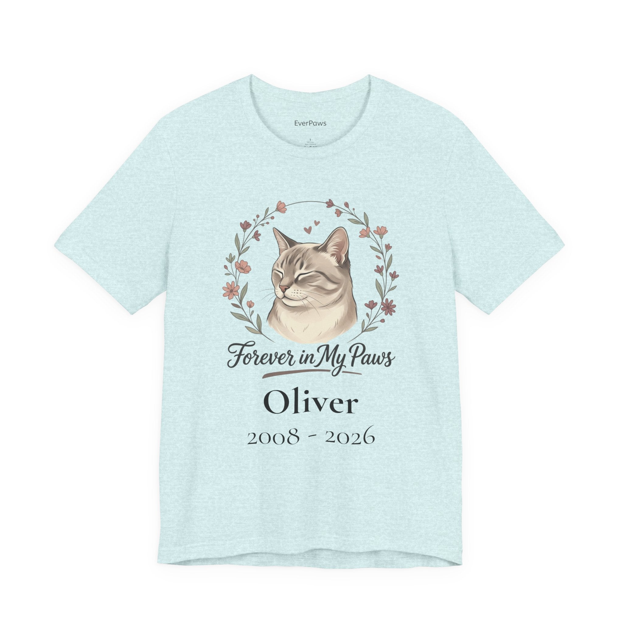 Cat Memorial T‑Shirt — "Forever in My Paws" - Personalized