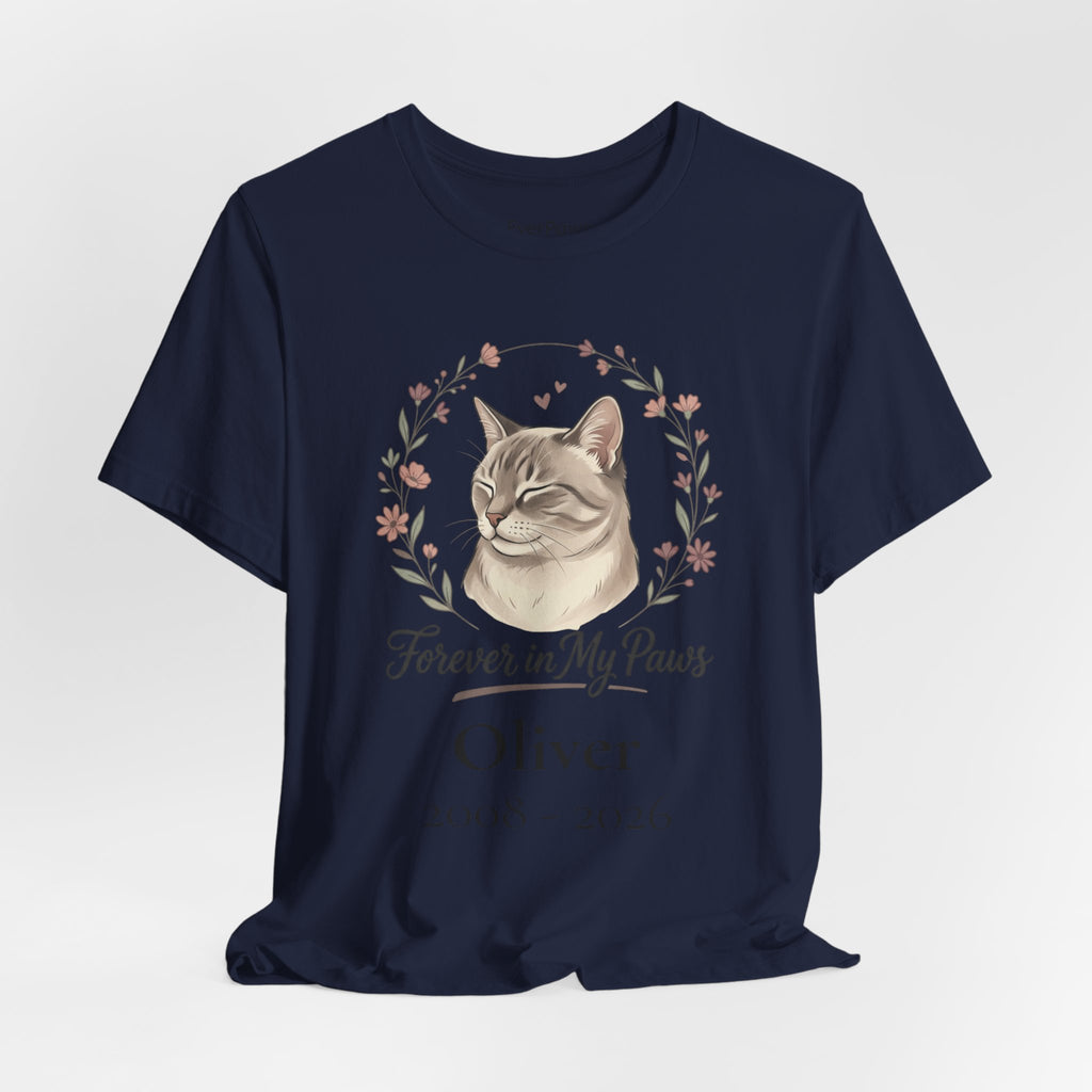 Cat Memorial T‑Shirt — "Forever in My Paws" - Personalized