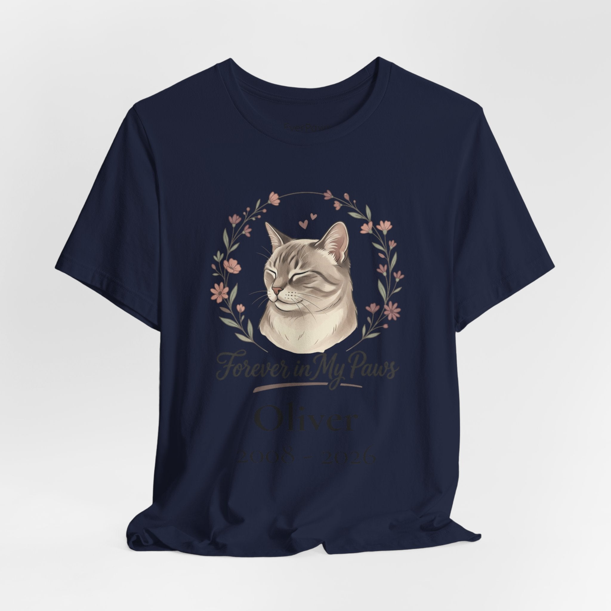 Cat Memorial T‑Shirt — "Forever in My Paws" - Personalized