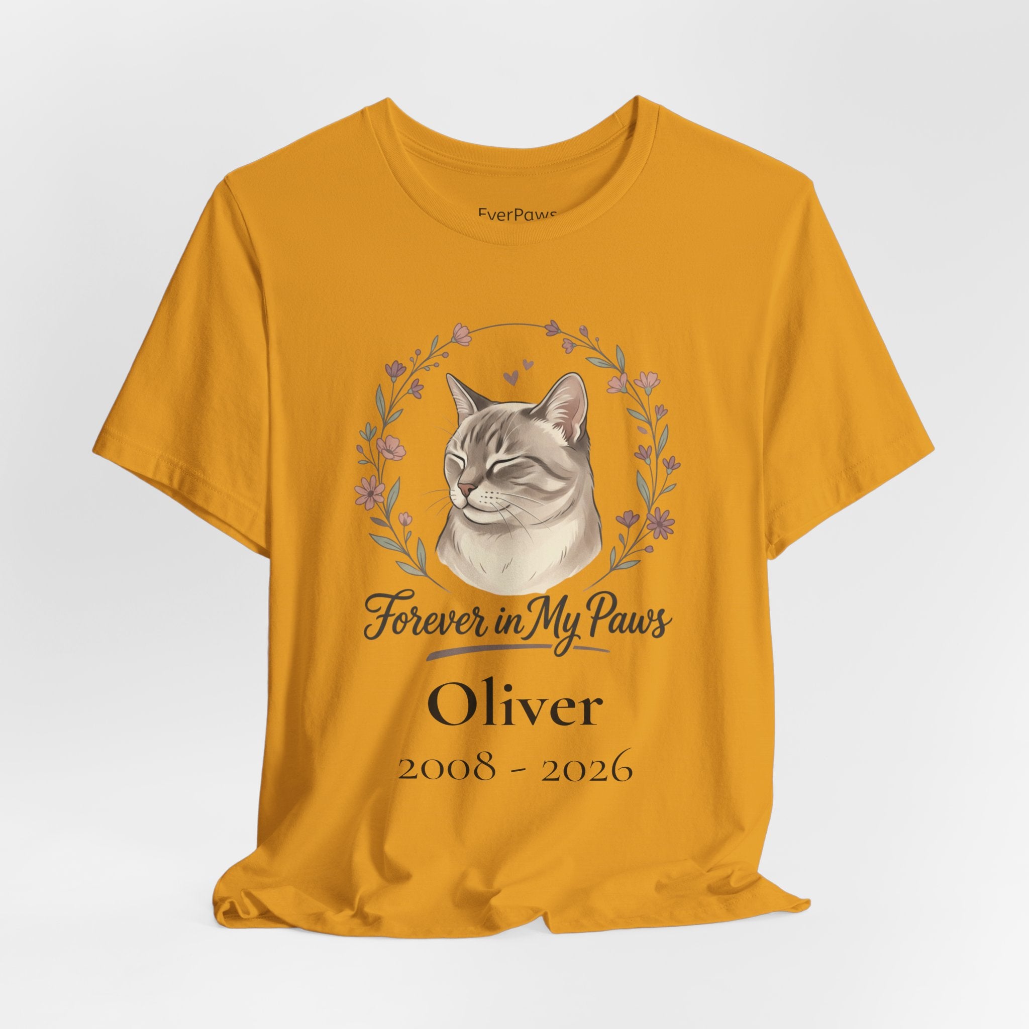 Cat Memorial T‑Shirt — "Forever in My Paws" - Personalized