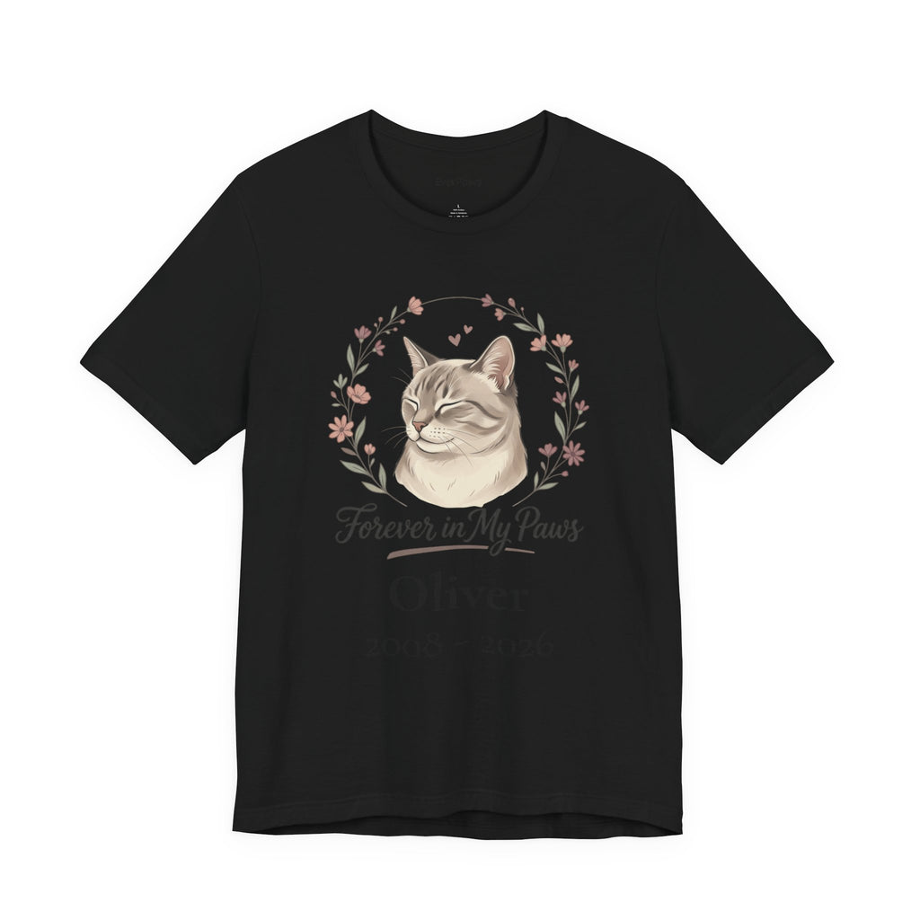 Cat Memorial T‑Shirt — "Forever in My Paws" - Personalized