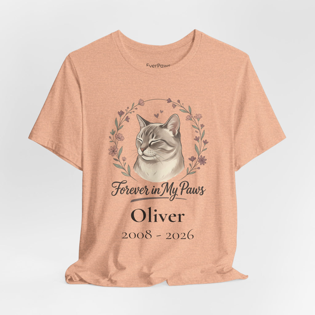 Cat Memorial T‑Shirt — "Forever in My Paws" - Personalized