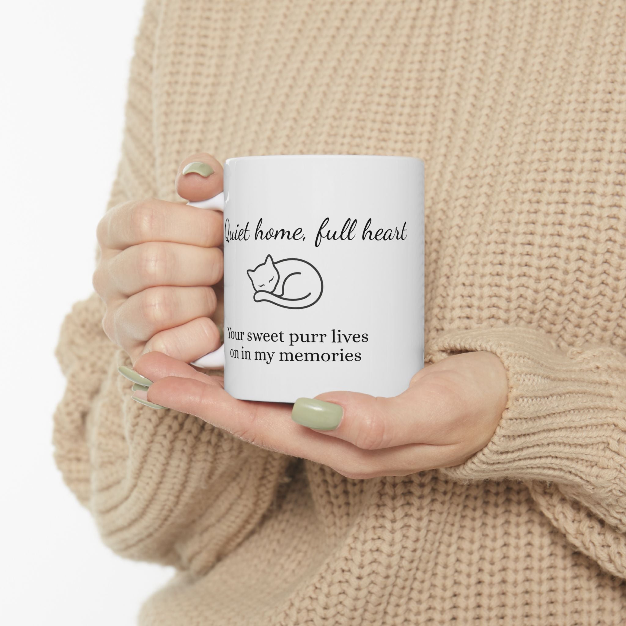 Cat Memorial Mug — "Quiet Home, Full Heart" - Personalized