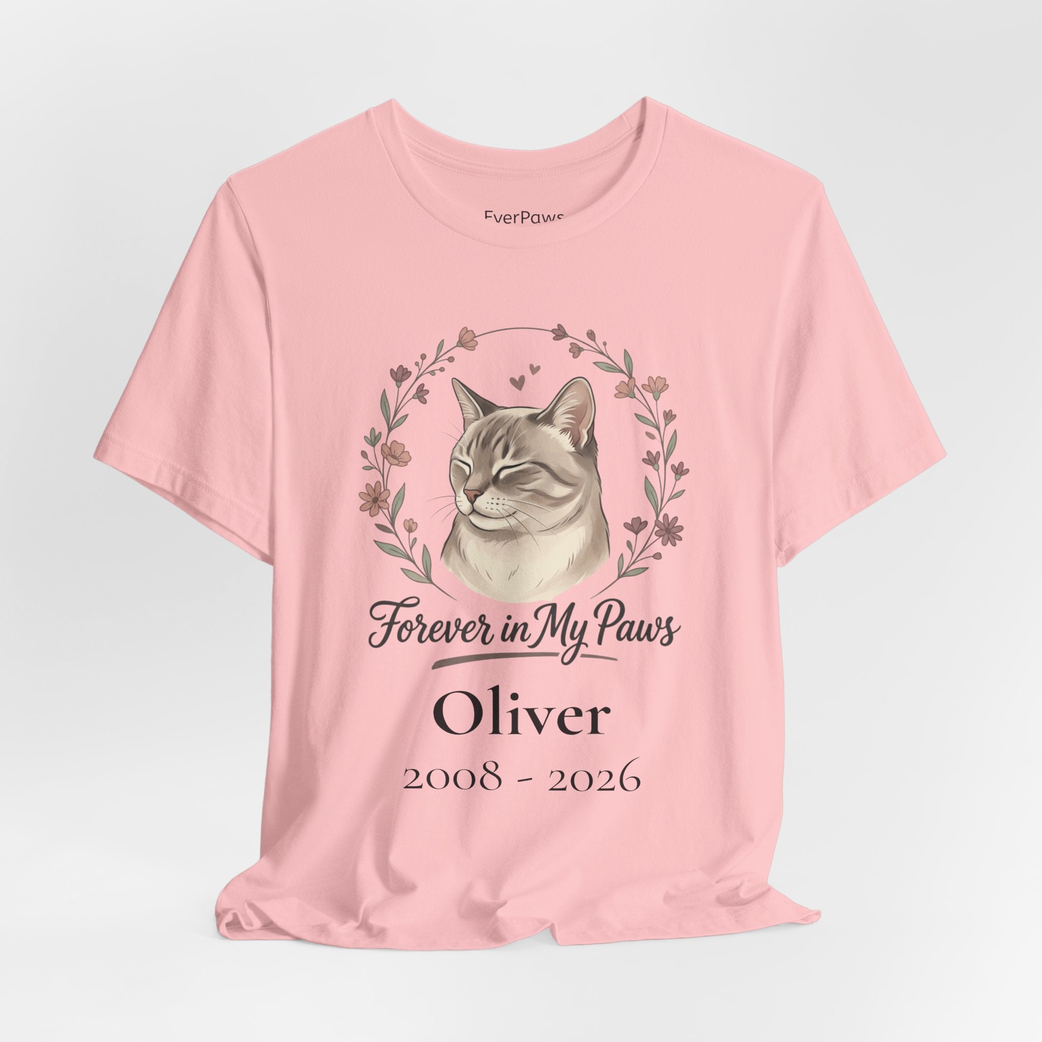 Cat Memorial T‑Shirt — "Forever in My Paws" - Personalized