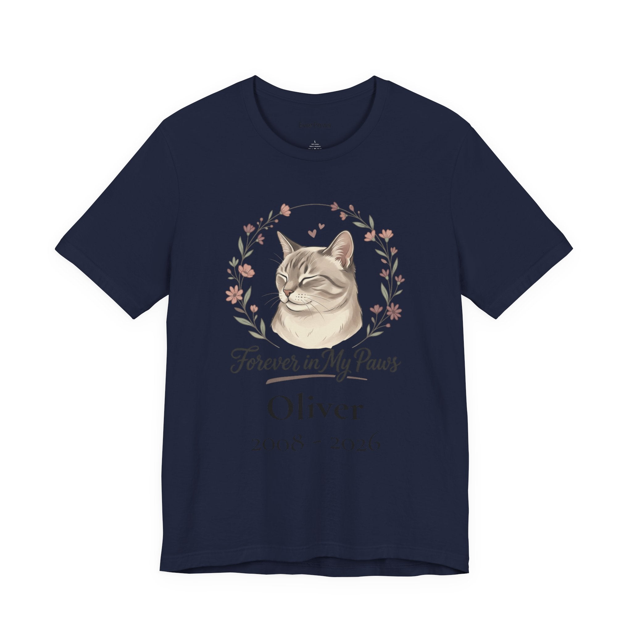 Cat Memorial T‑Shirt — "Forever in My Paws" - Personalized