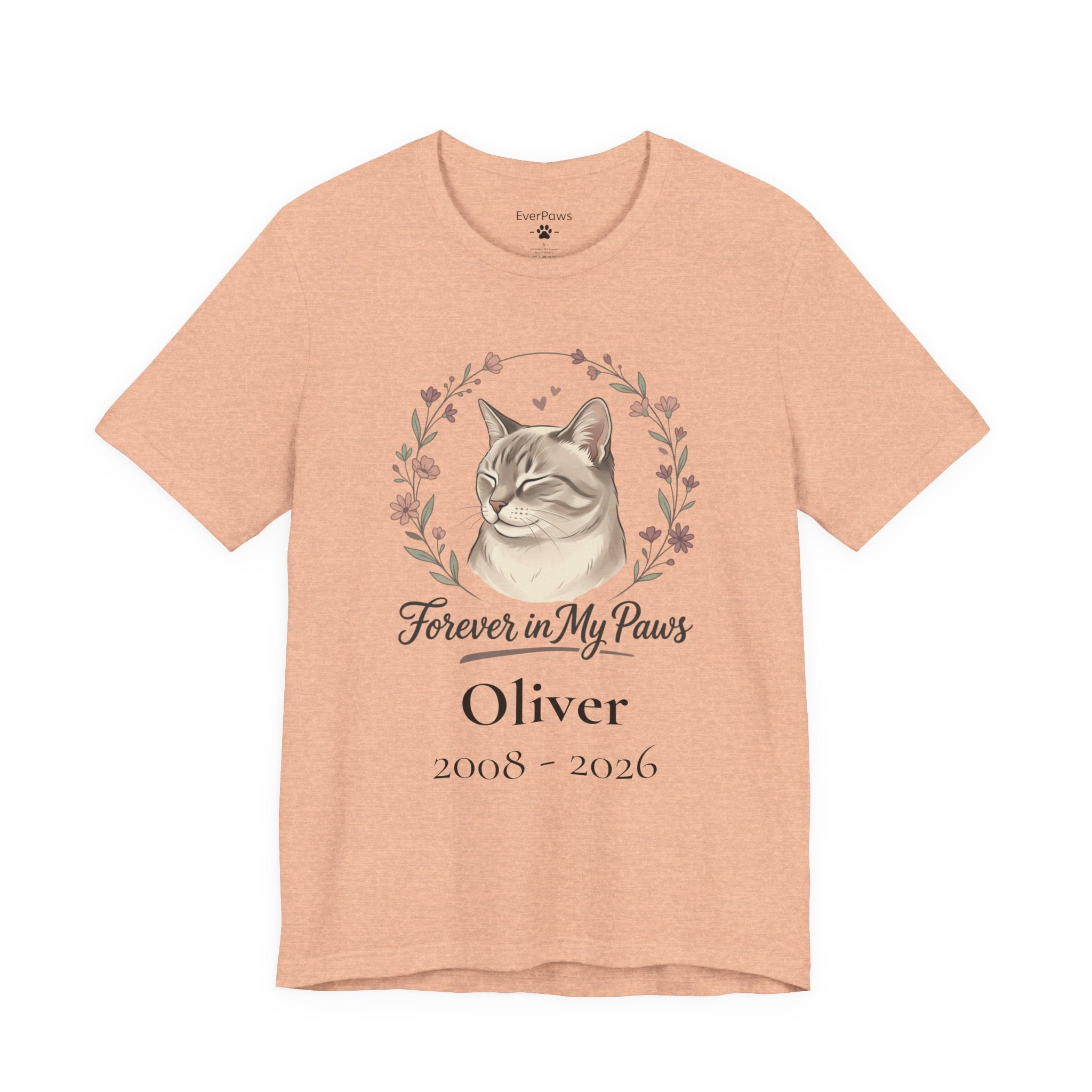 Cat Memorial T‑Shirt — "Forever in My Paws" - Personalized