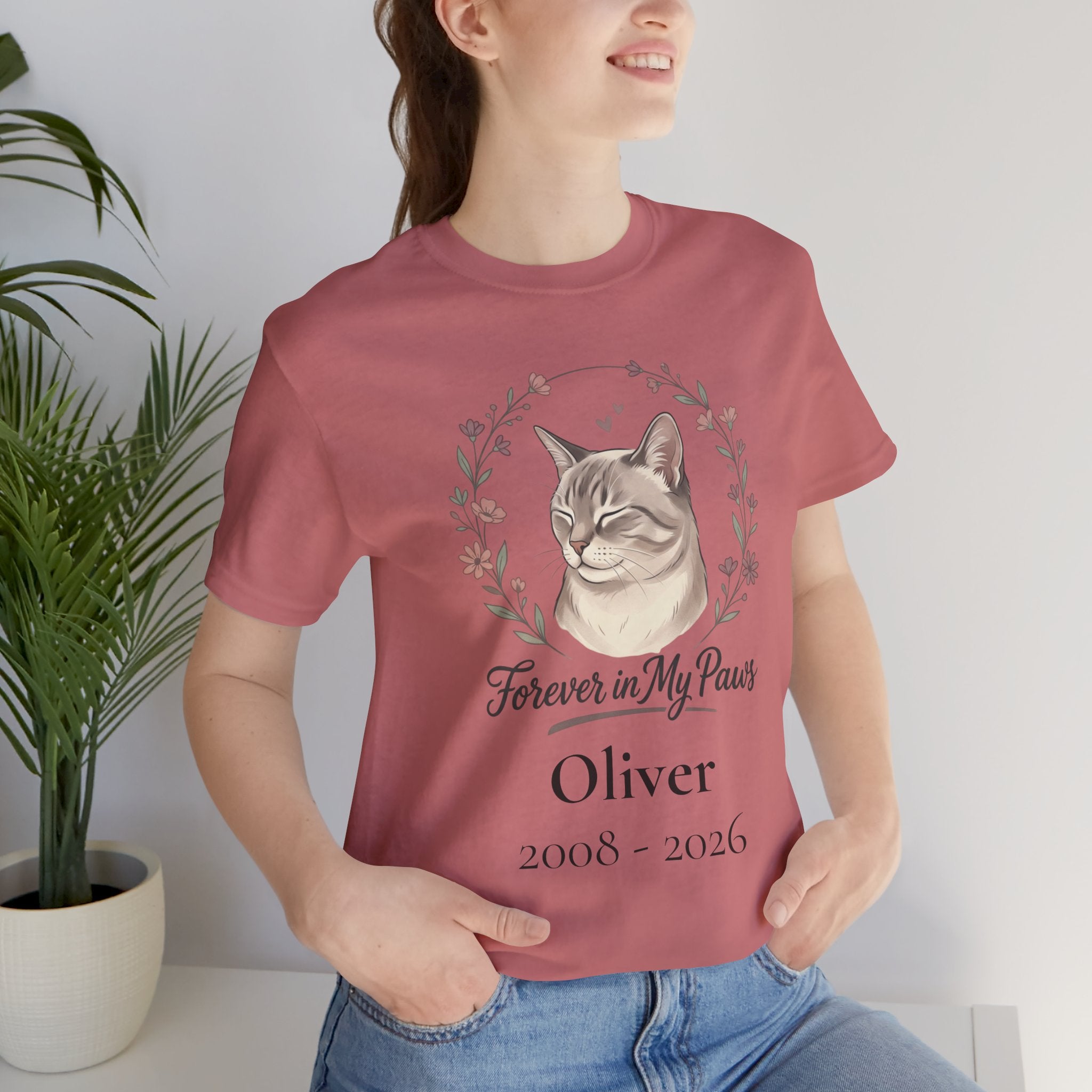 Cat Memorial T‑Shirt — "Forever in My Paws" - Personalized