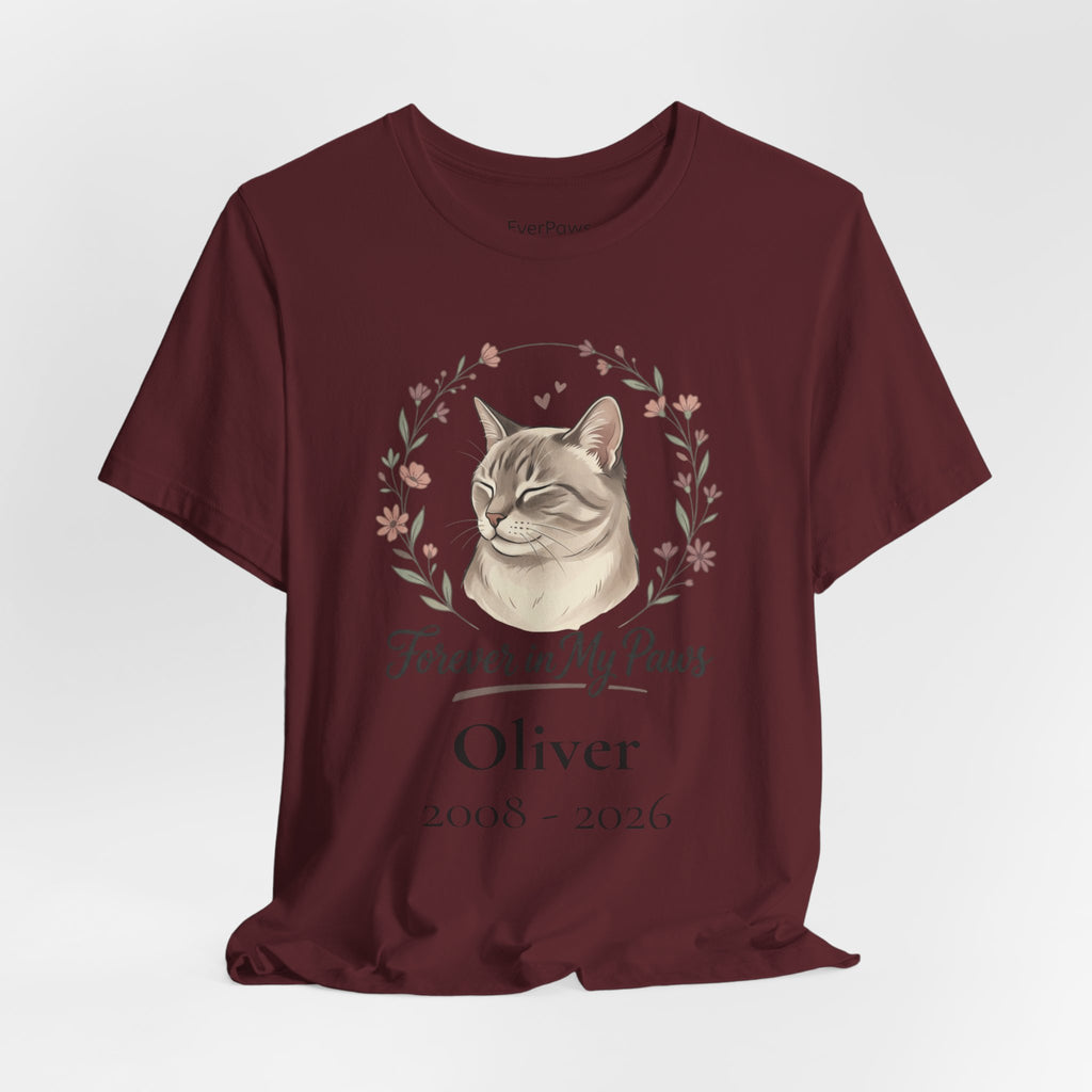 Cat Memorial T‑Shirt — "Forever in My Paws" - Personalized