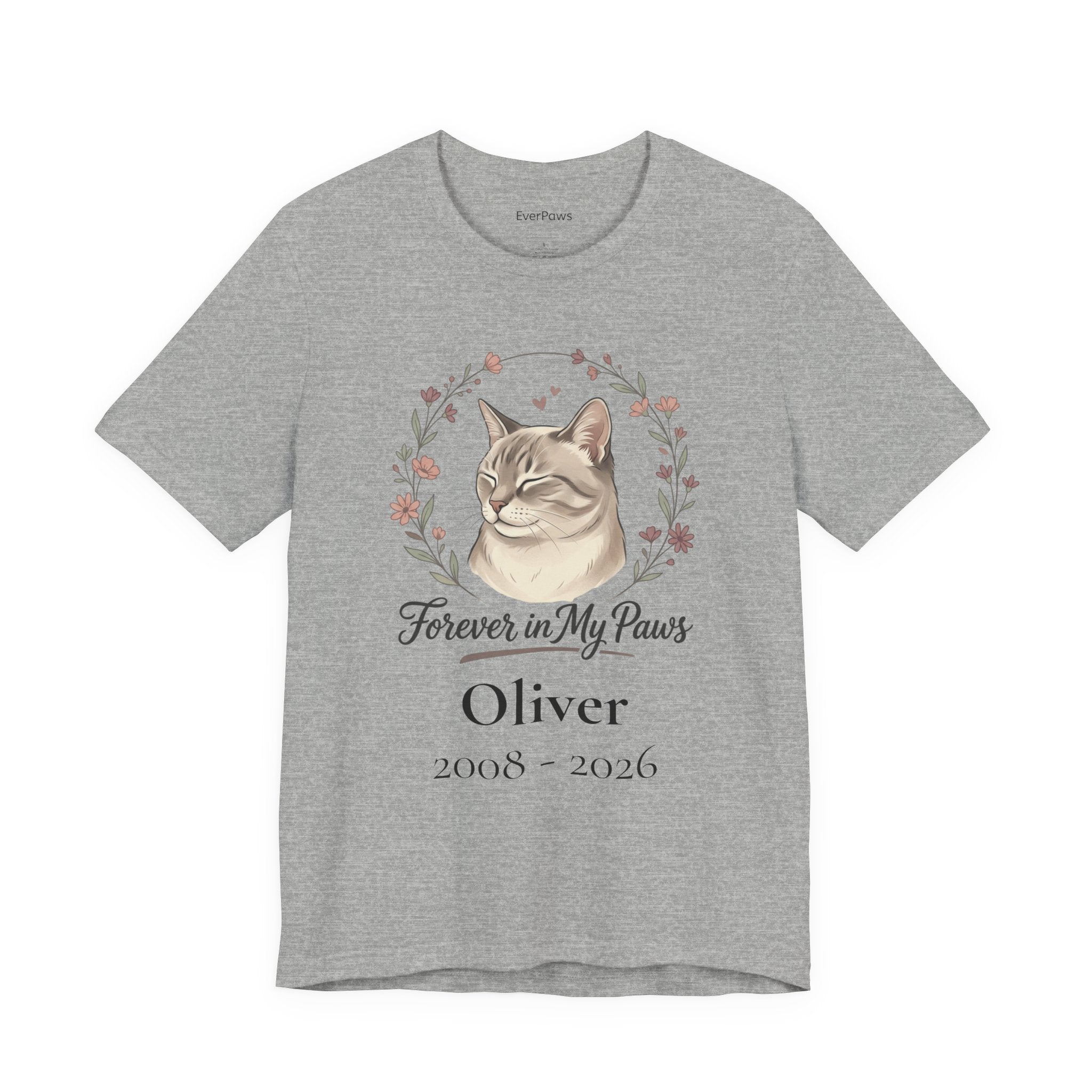 Cat Memorial T‑Shirt — "Forever in My Paws" - Personalized