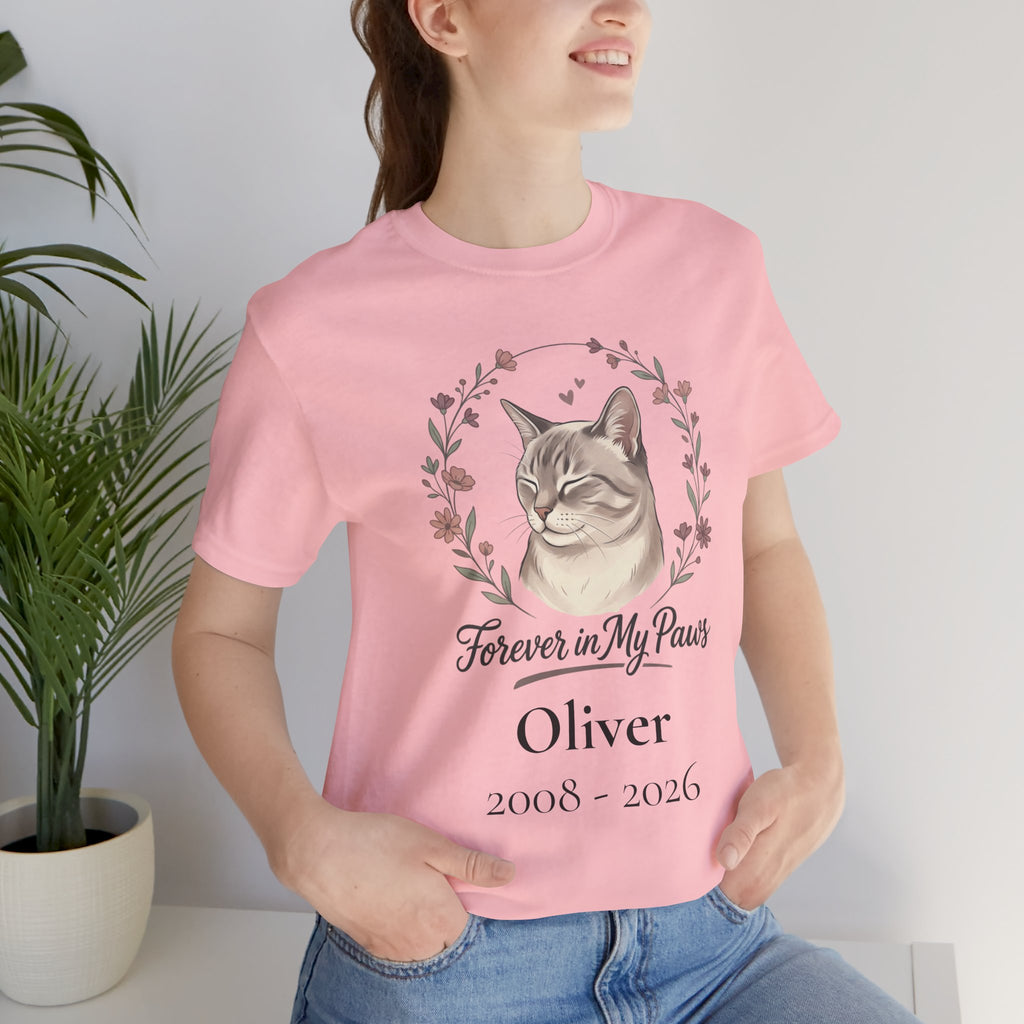 Cat Memorial T‑Shirt — "Forever in My Paws" - Personalized