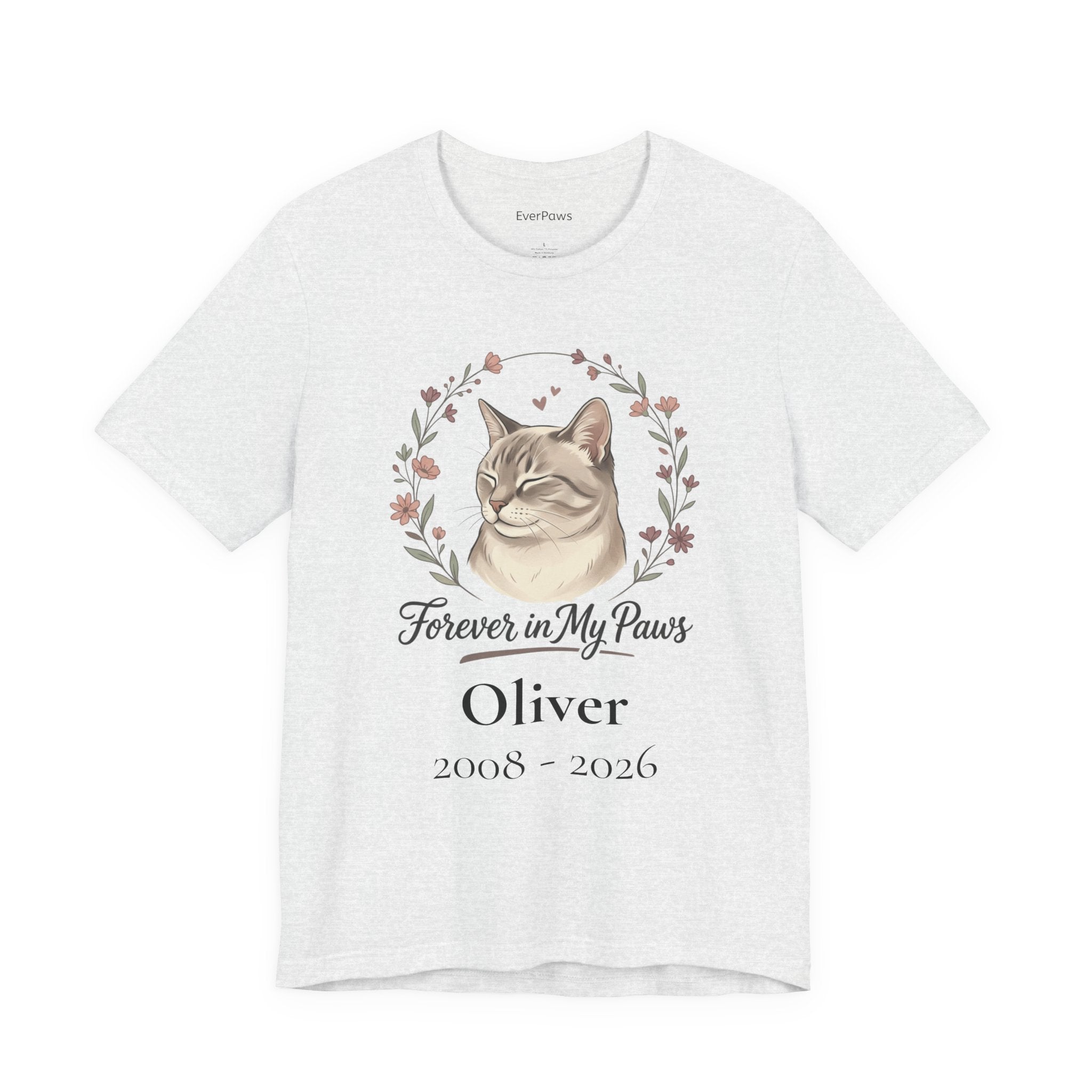 Cat Memorial T‑Shirt — "Forever in My Paws" - Personalized