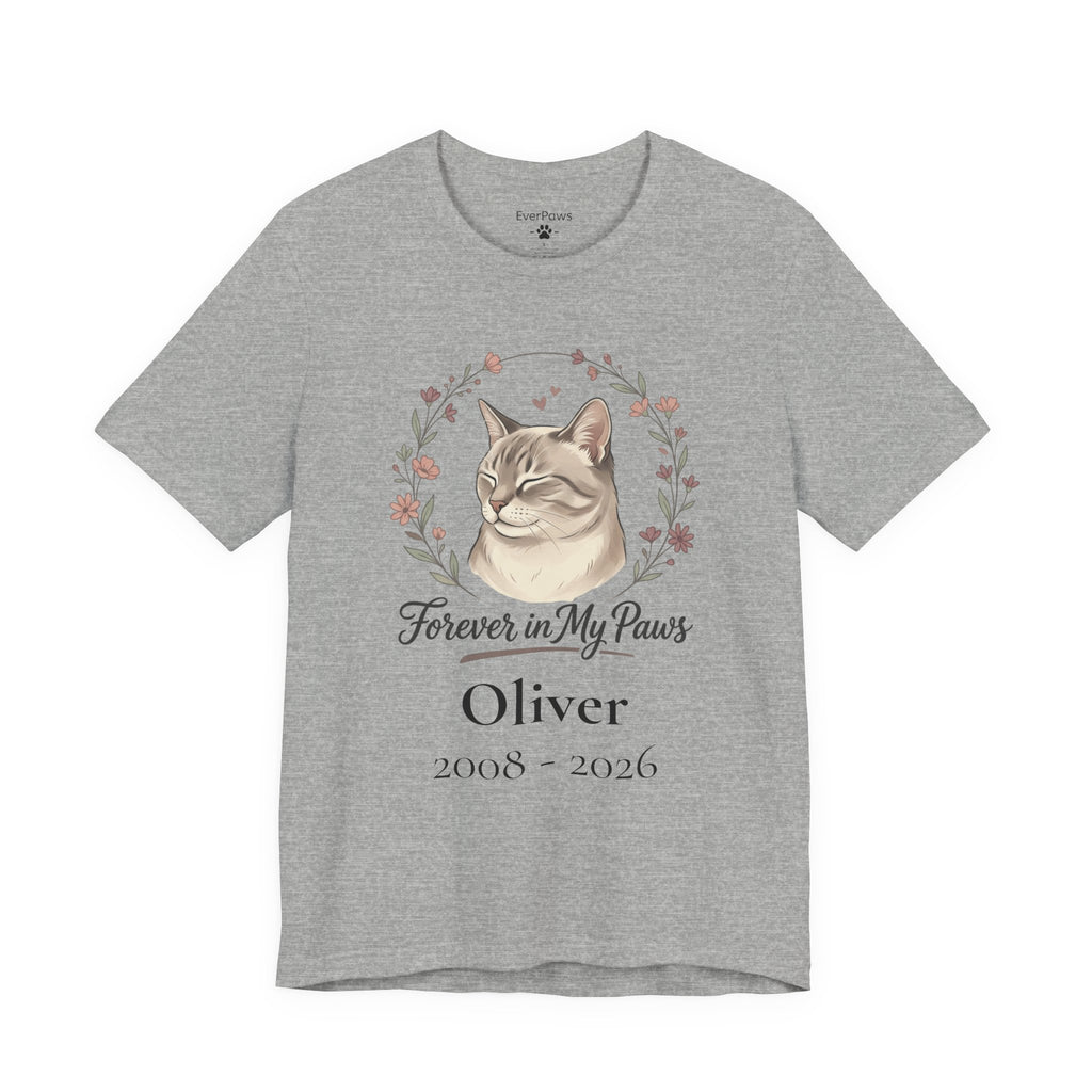 Cat Memorial T‑Shirt — "Forever in My Paws" - Personalized