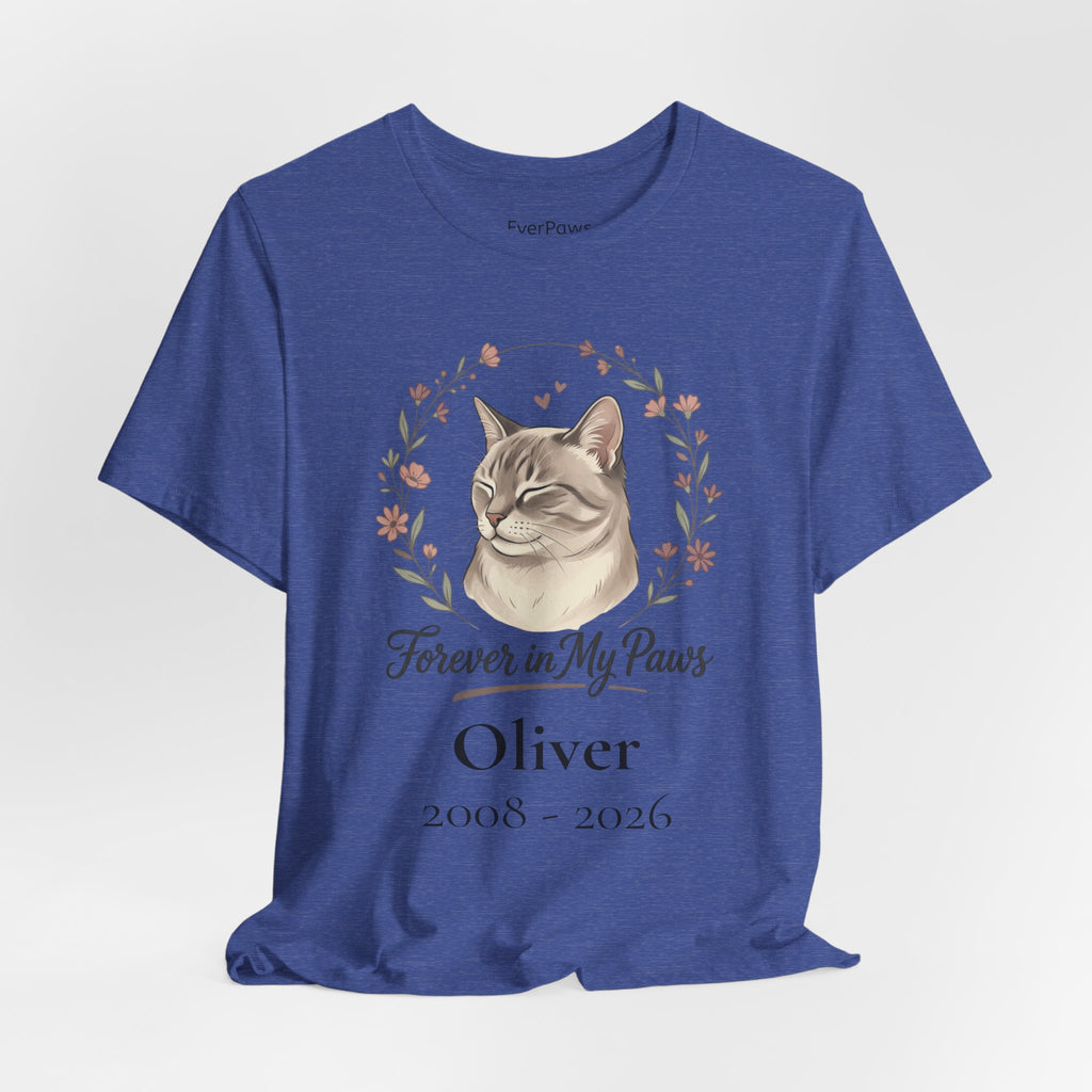 Cat Memorial T‑Shirt — "Forever in My Paws" - Personalized