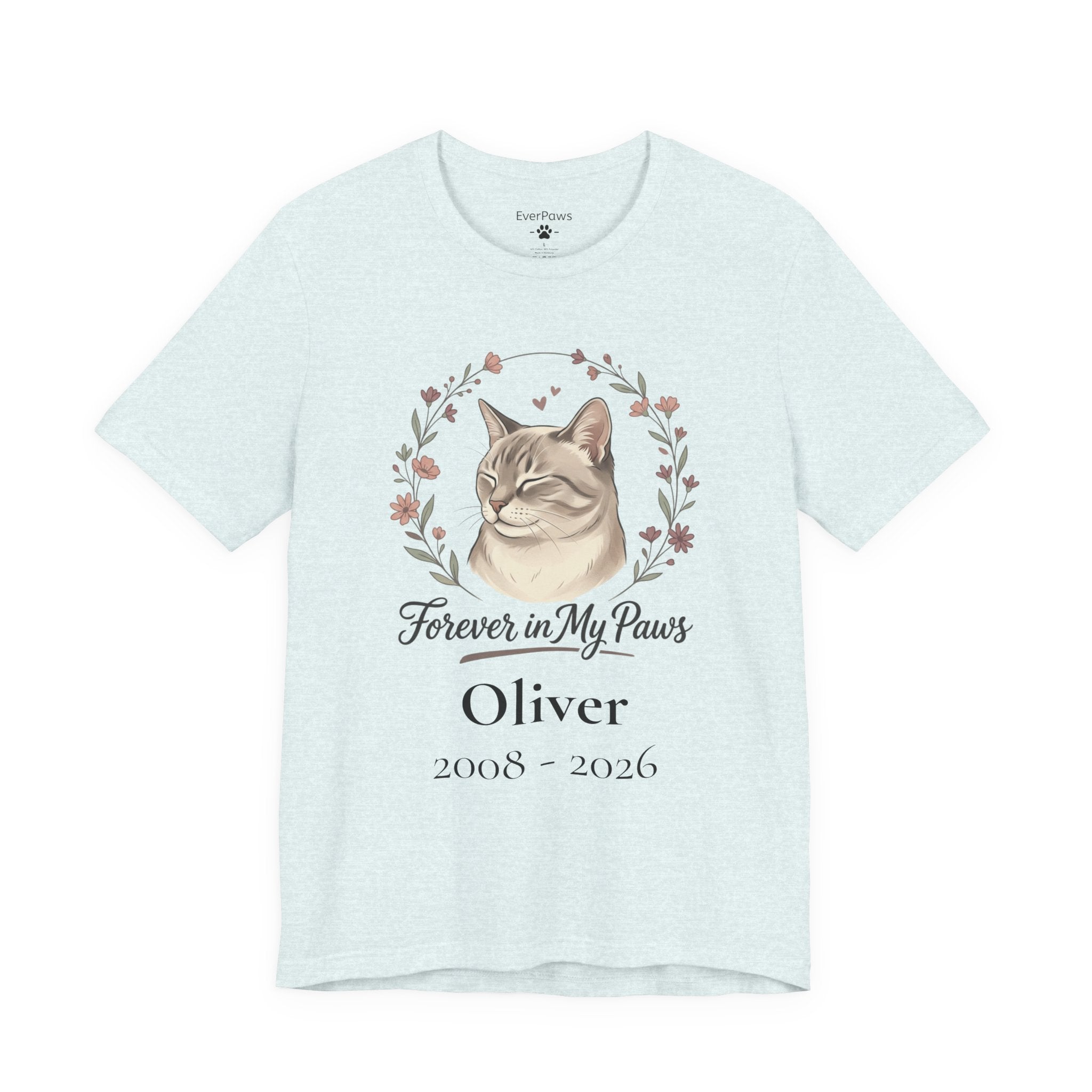 Cat Memorial T‑Shirt — "Forever in My Paws" - Personalized