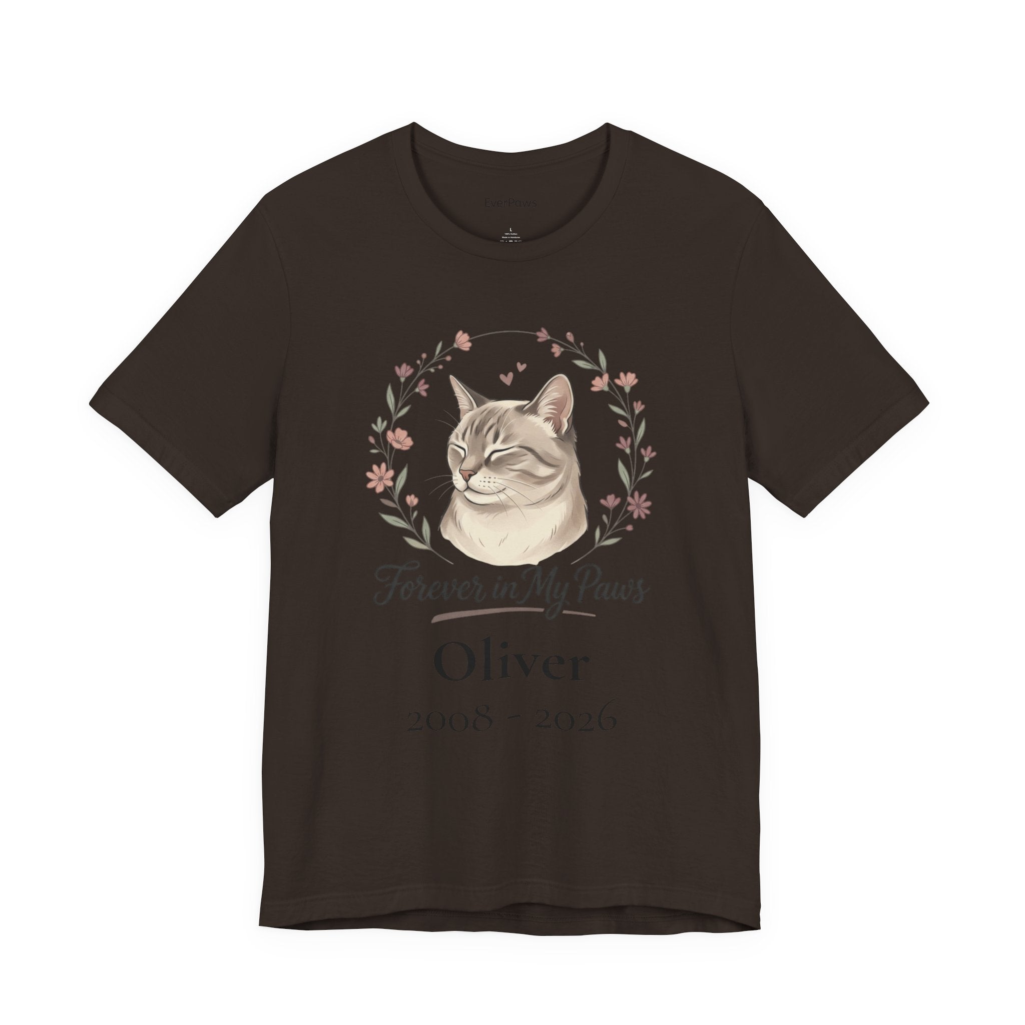 Cat Memorial T‑Shirt — "Forever in My Paws" - Personalized
