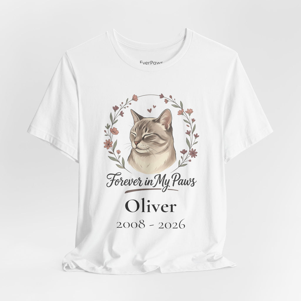 Cat Memorial T‑Shirt — "Forever in My Paws" - Personalized