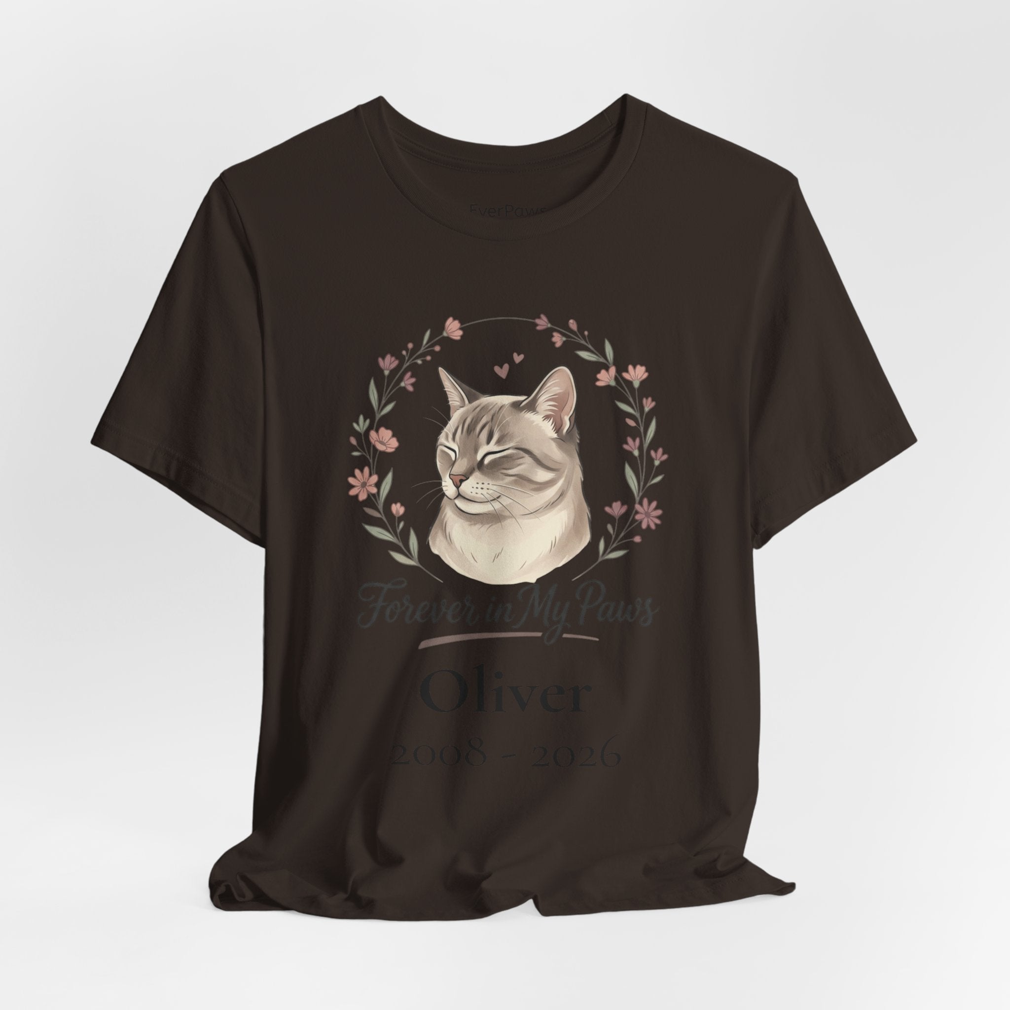 Cat Memorial T‑Shirt — "Forever in My Paws" - Personalized