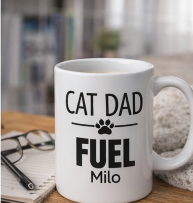 Cat Dad Fuel Mug — Personalized
