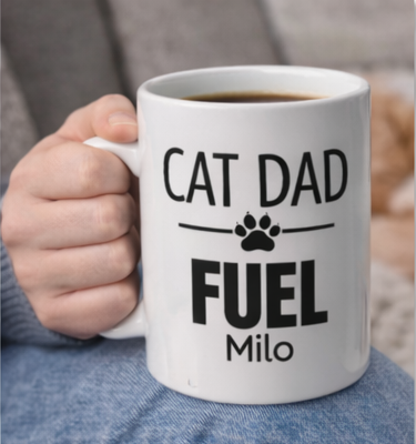Cat Dad Fuel Mug — Personalized