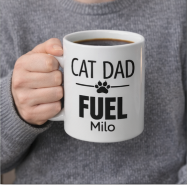Cat Dad Fuel Mug — Personalized