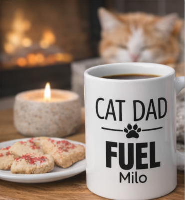 Cat Dad Fuel Mug — Personalized