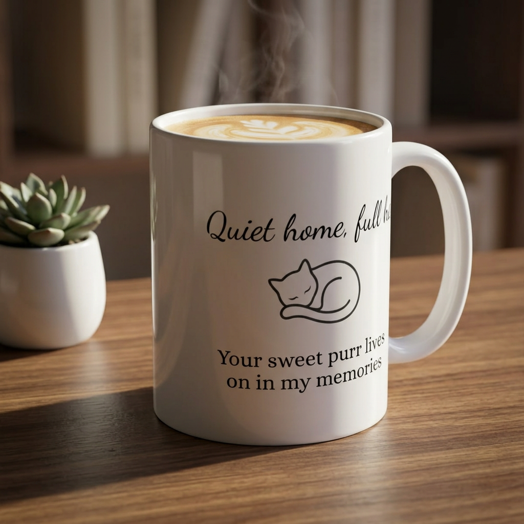 Cat Memorial Mug — "Quiet Home, Full Heart" - Personalized
