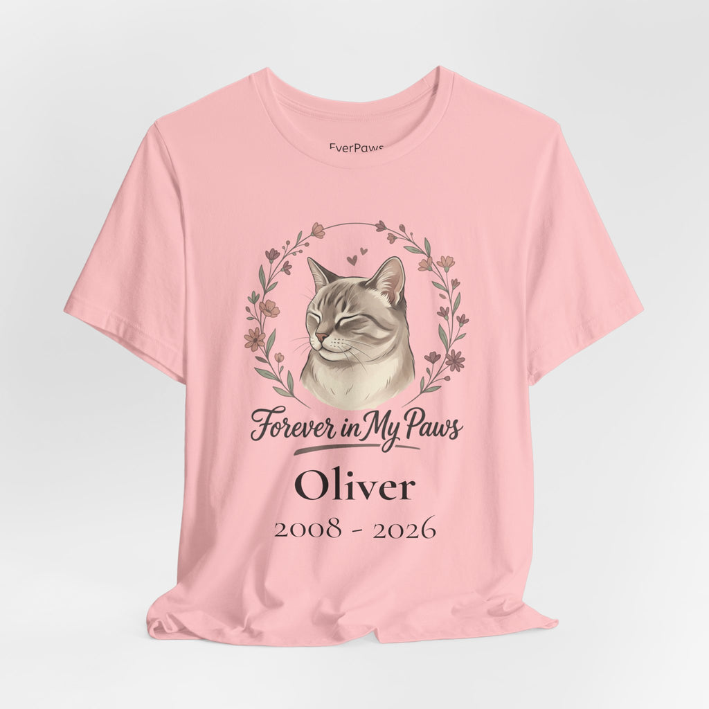 Cat Memorial T‑Shirt — "Forever in My Paws" - Personalized