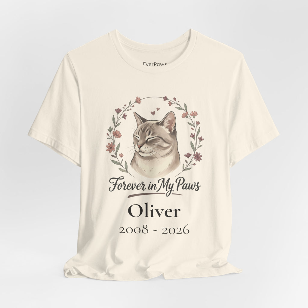 Cat Memorial T‑Shirt — "Forever in My Paws" - Personalized