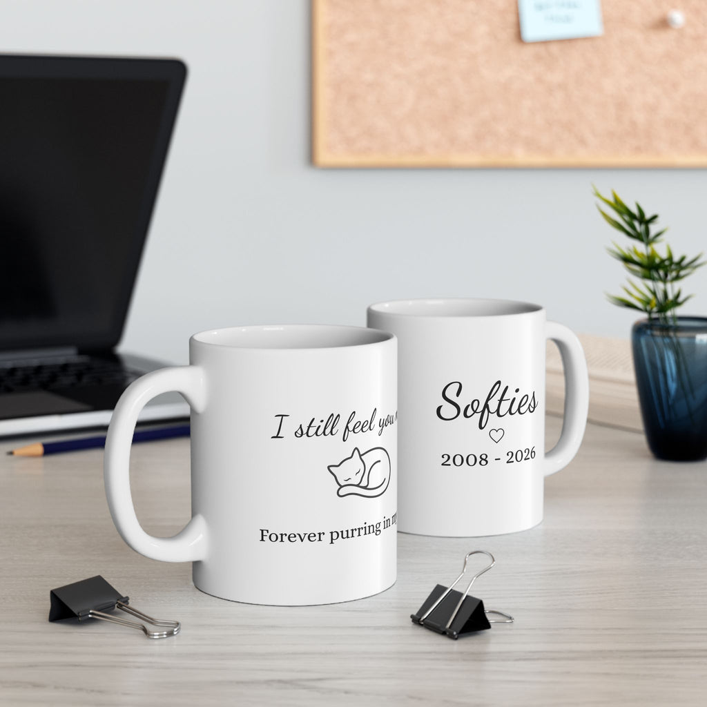Cat Memorial Mug — "I Still Feel You Near" - Personalized