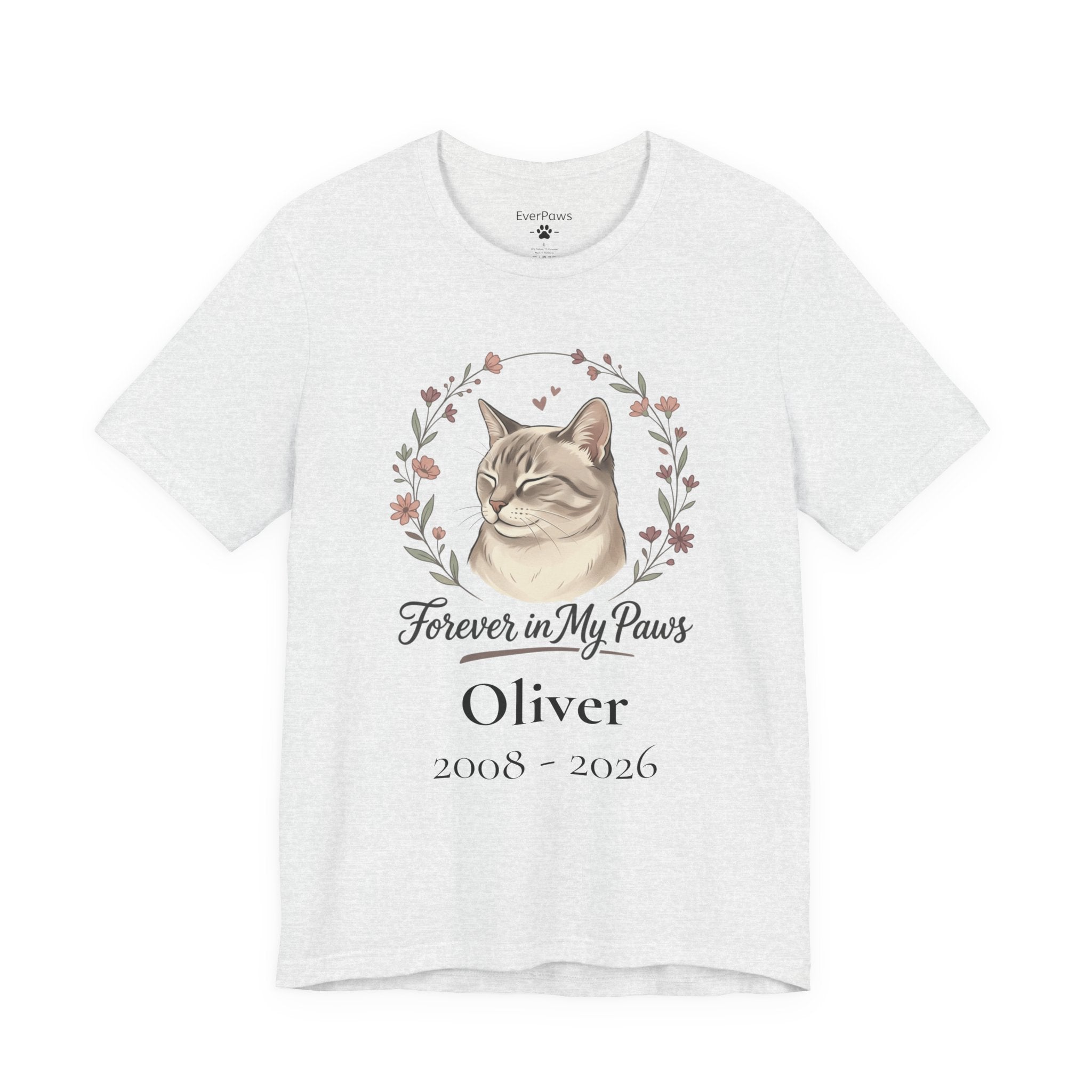 Cat Memorial T‑Shirt — "Forever in My Paws" - Personalized