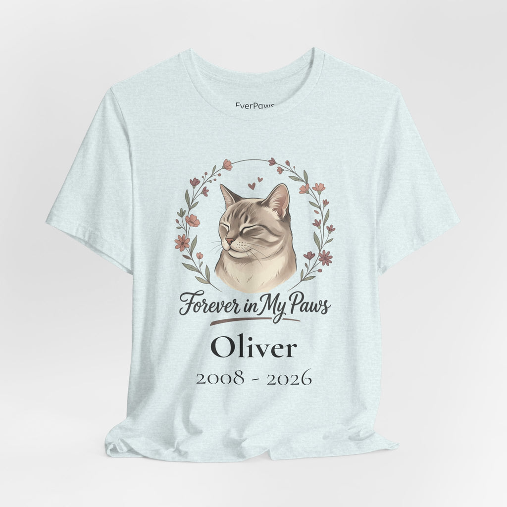 Cat Memorial T‑Shirt — "Forever in My Paws" - Personalized