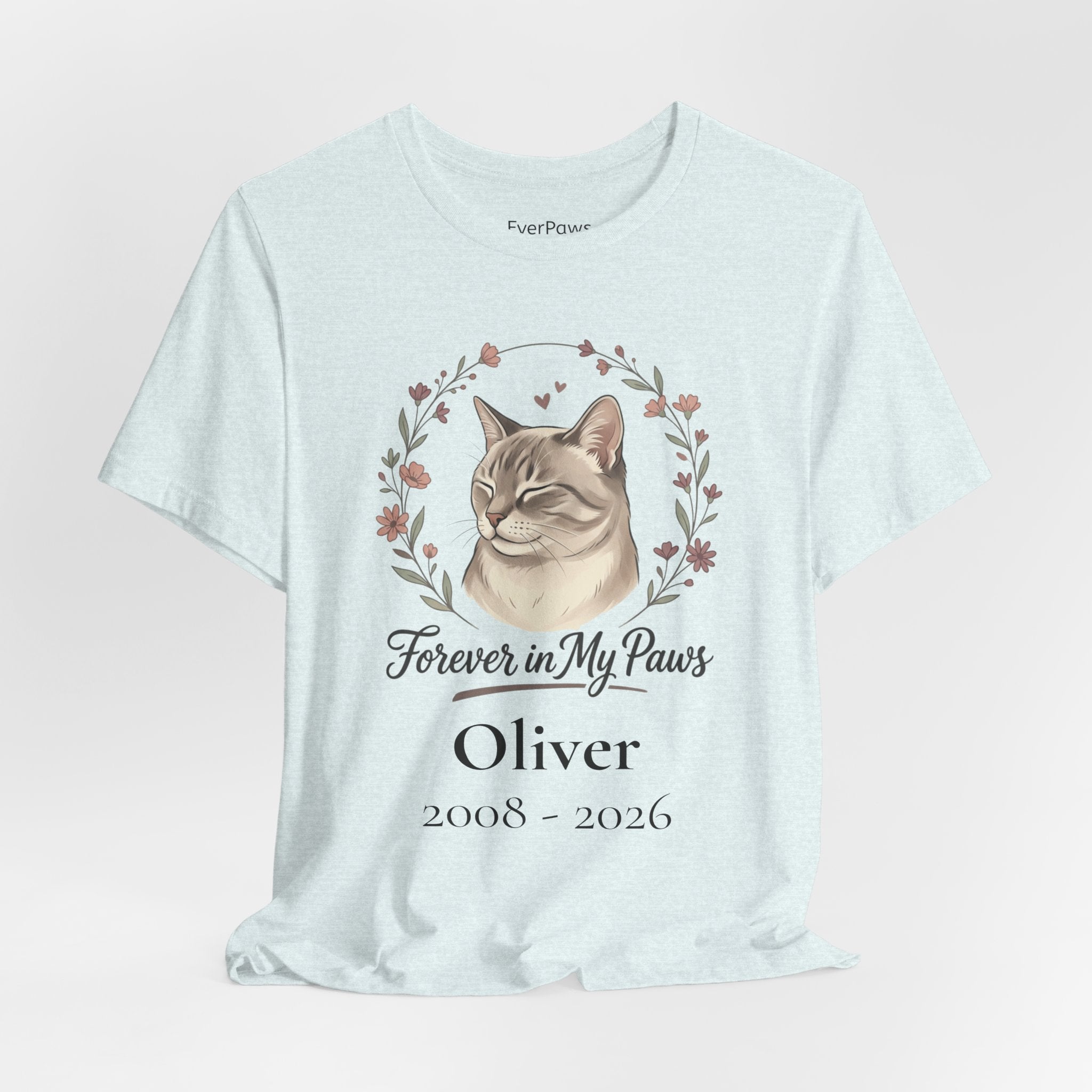 Cat Memorial T‑Shirt — "Forever in My Paws" - Personalized