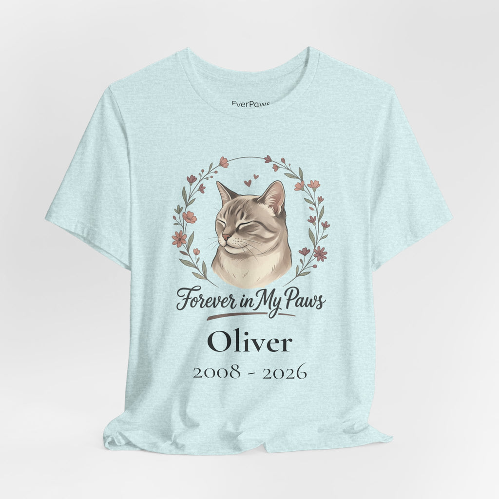 Cat Memorial T‑Shirt — "Forever in My Paws" - Personalized