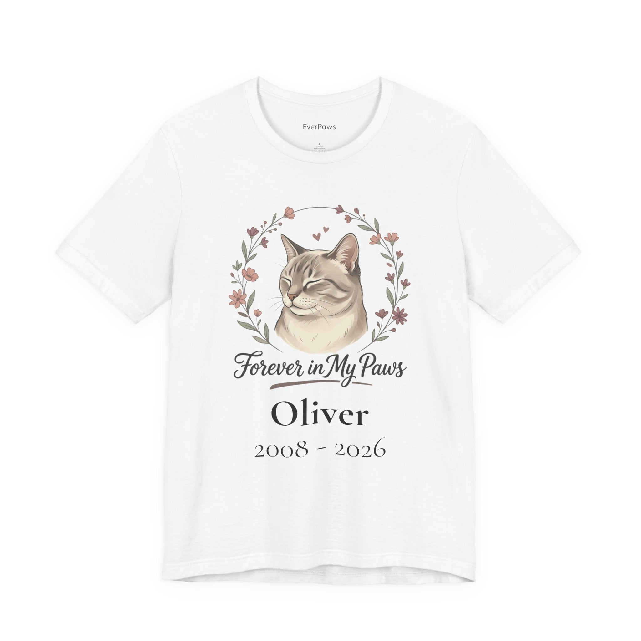 Cat Memorial T‑Shirt — "Forever in My Paws" - Personalized