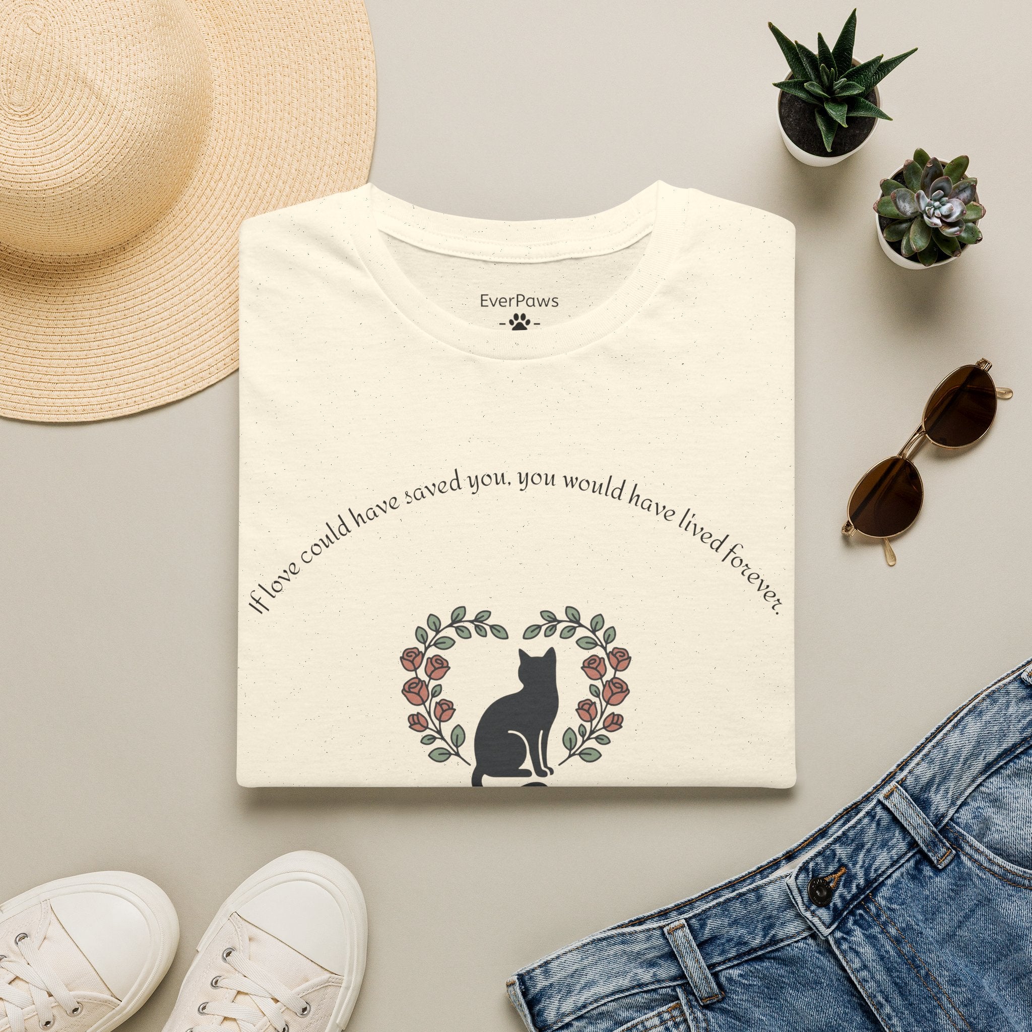 Cat Memorial T-Shirt — "If Love Could Have Saved You" - Personalized