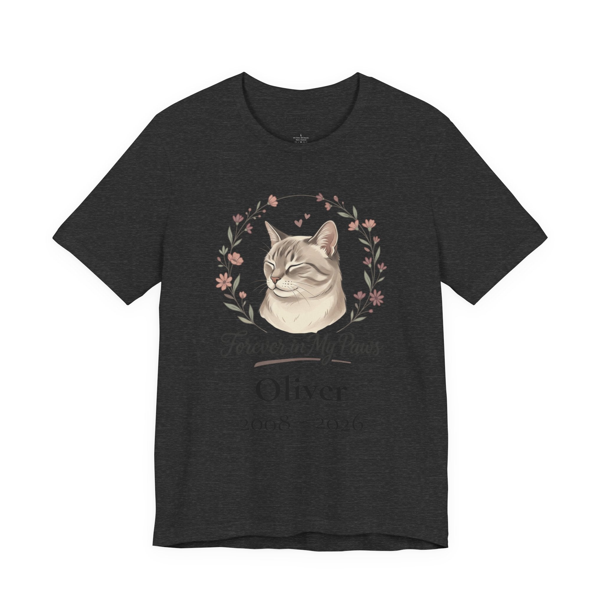 Cat Memorial T‑Shirt — "Forever in My Paws" - Personalized