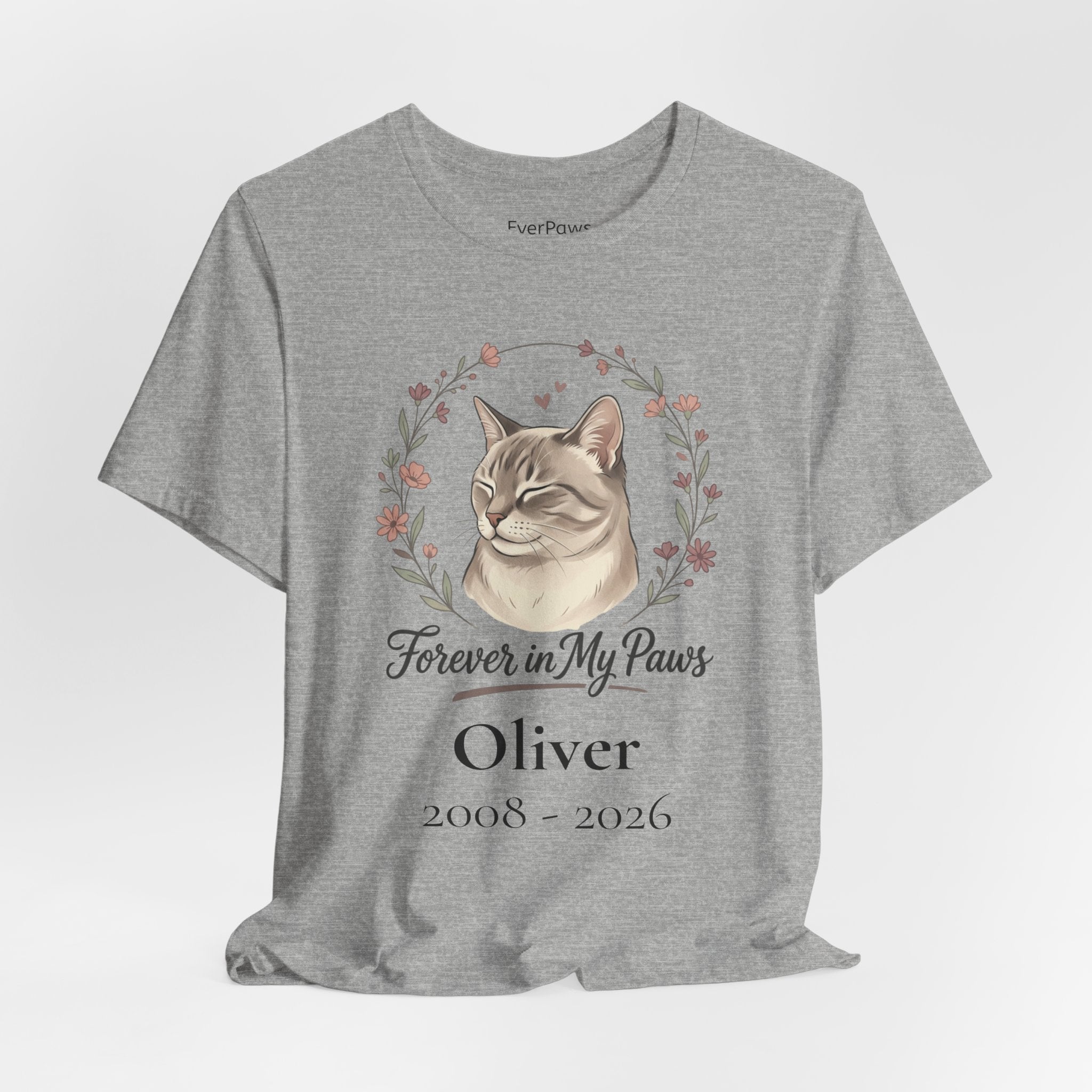 Cat Memorial T‑Shirt — "Forever in My Paws" - Personalized