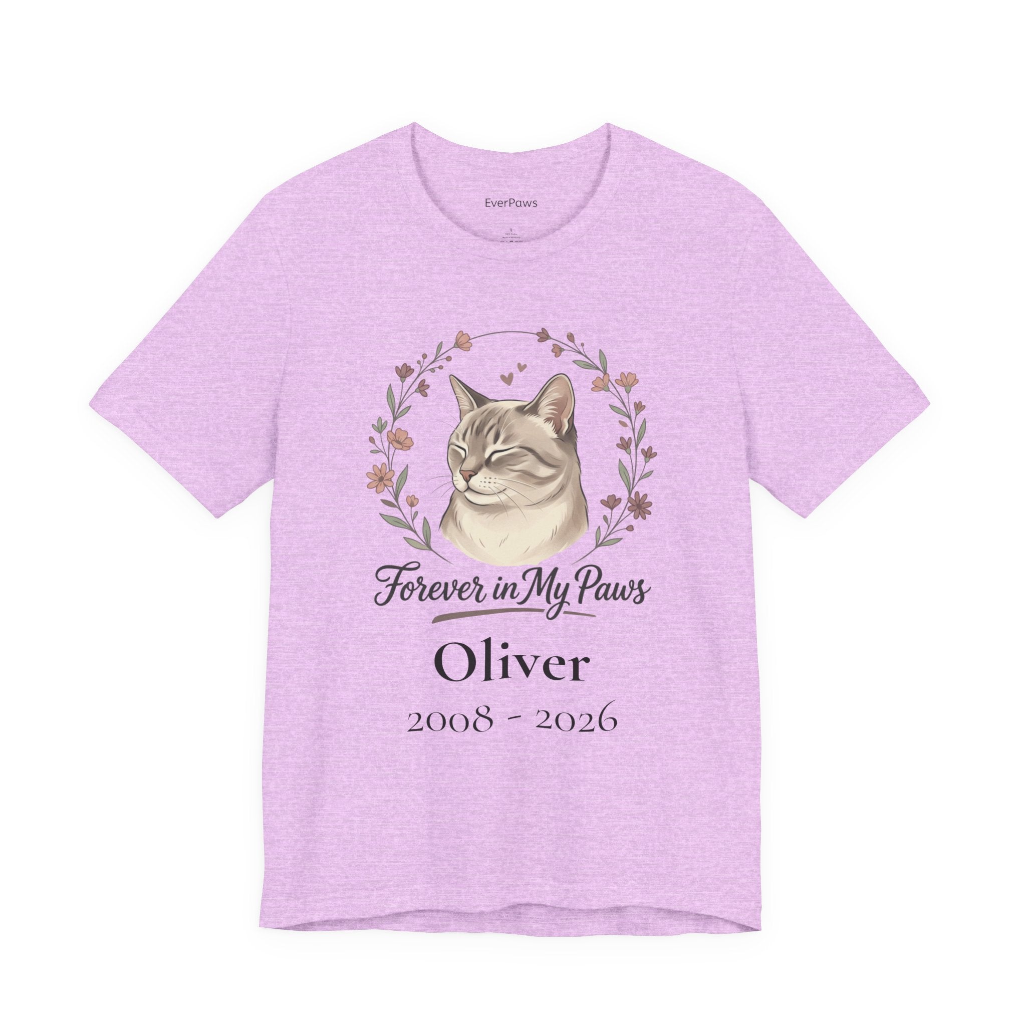 Cat Memorial T‑Shirt — "Forever in My Paws" - Personalized