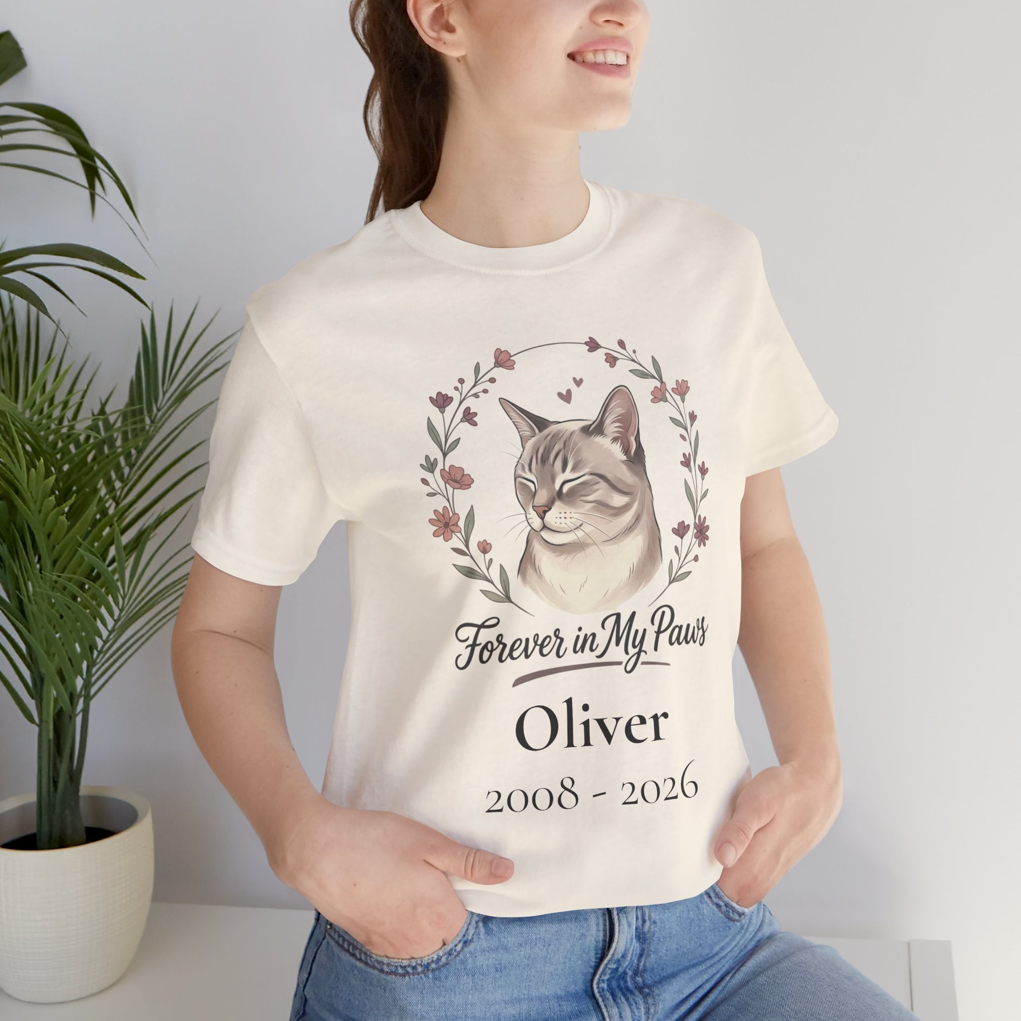 Cat Memorial T‑Shirt — "Forever in My Paws" - Personalized