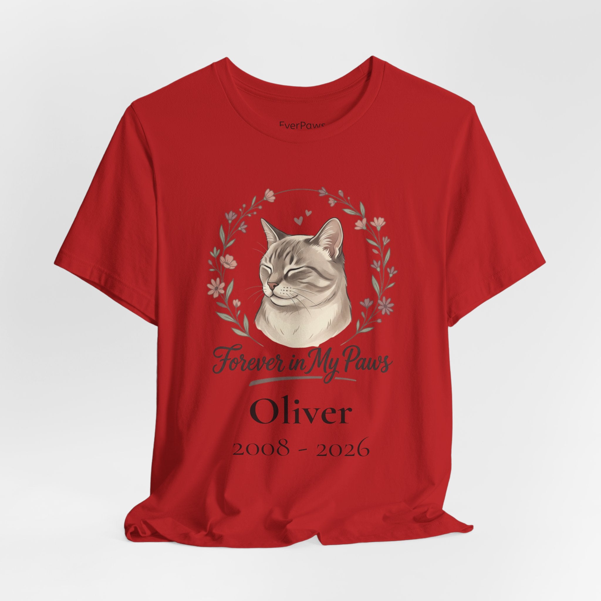 Cat Memorial T‑Shirt — "Forever in My Paws" - Personalized