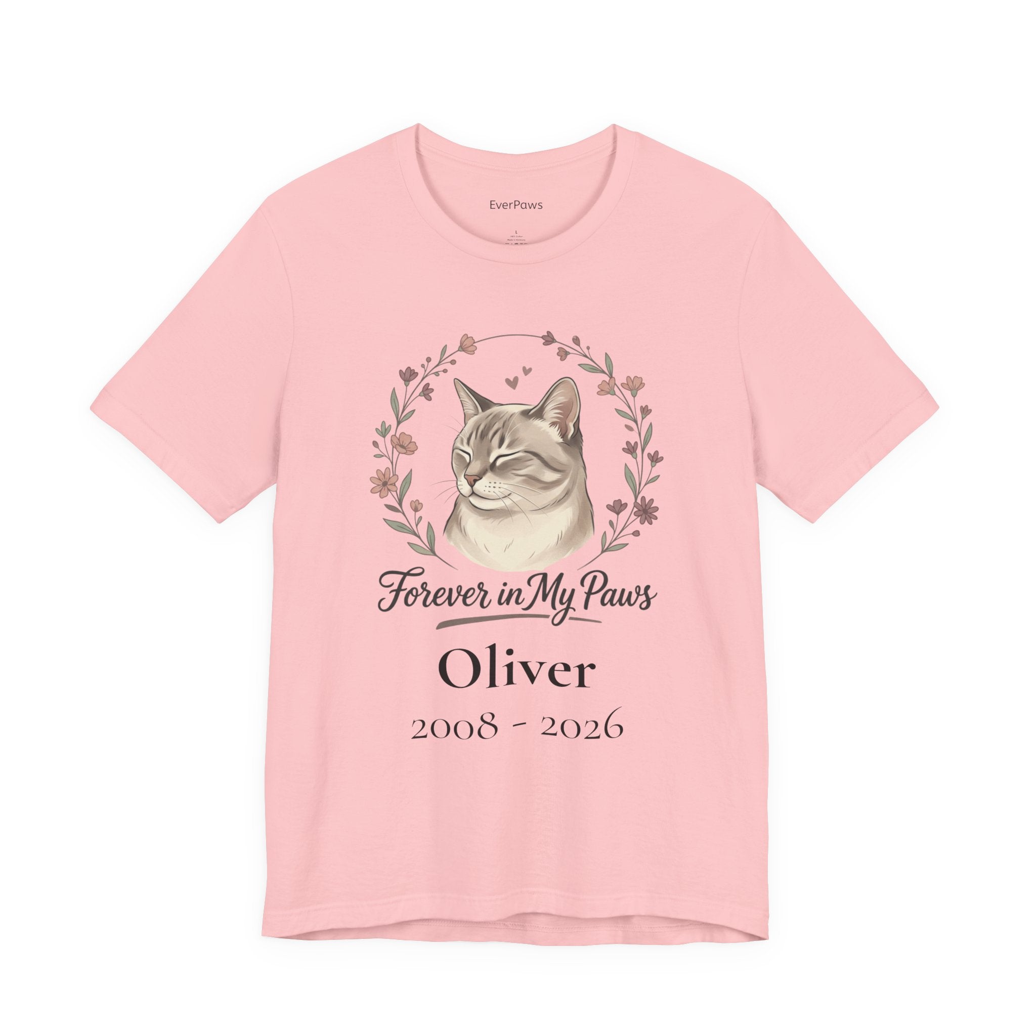 Cat Memorial T‑Shirt — "Forever in My Paws" - Personalized