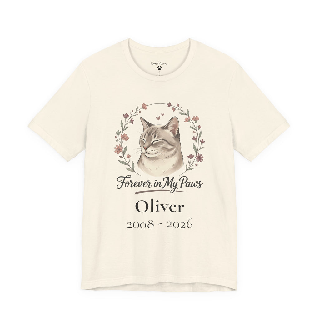 Cat Memorial T‑Shirt — "Forever in My Paws" - Personalized