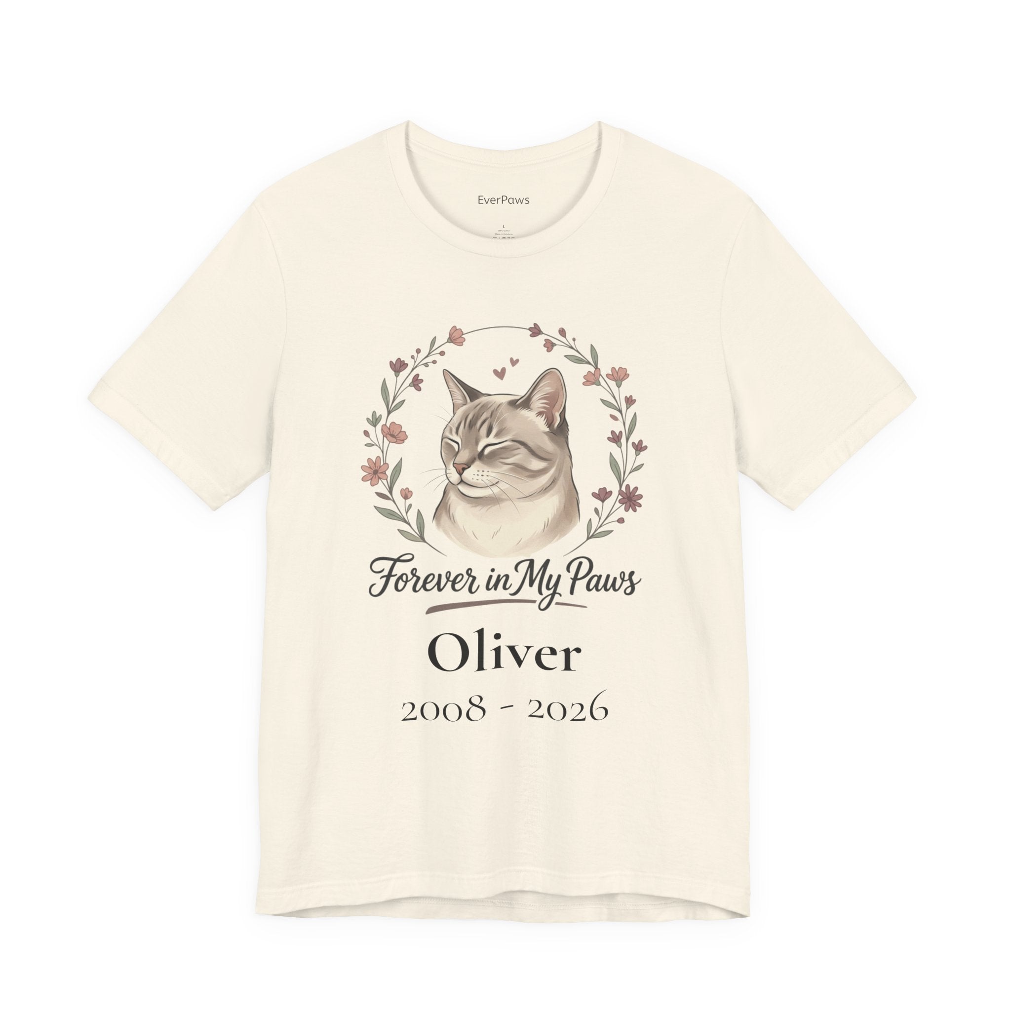 Cat Memorial T‑Shirt — "Forever in My Paws" - Personalized