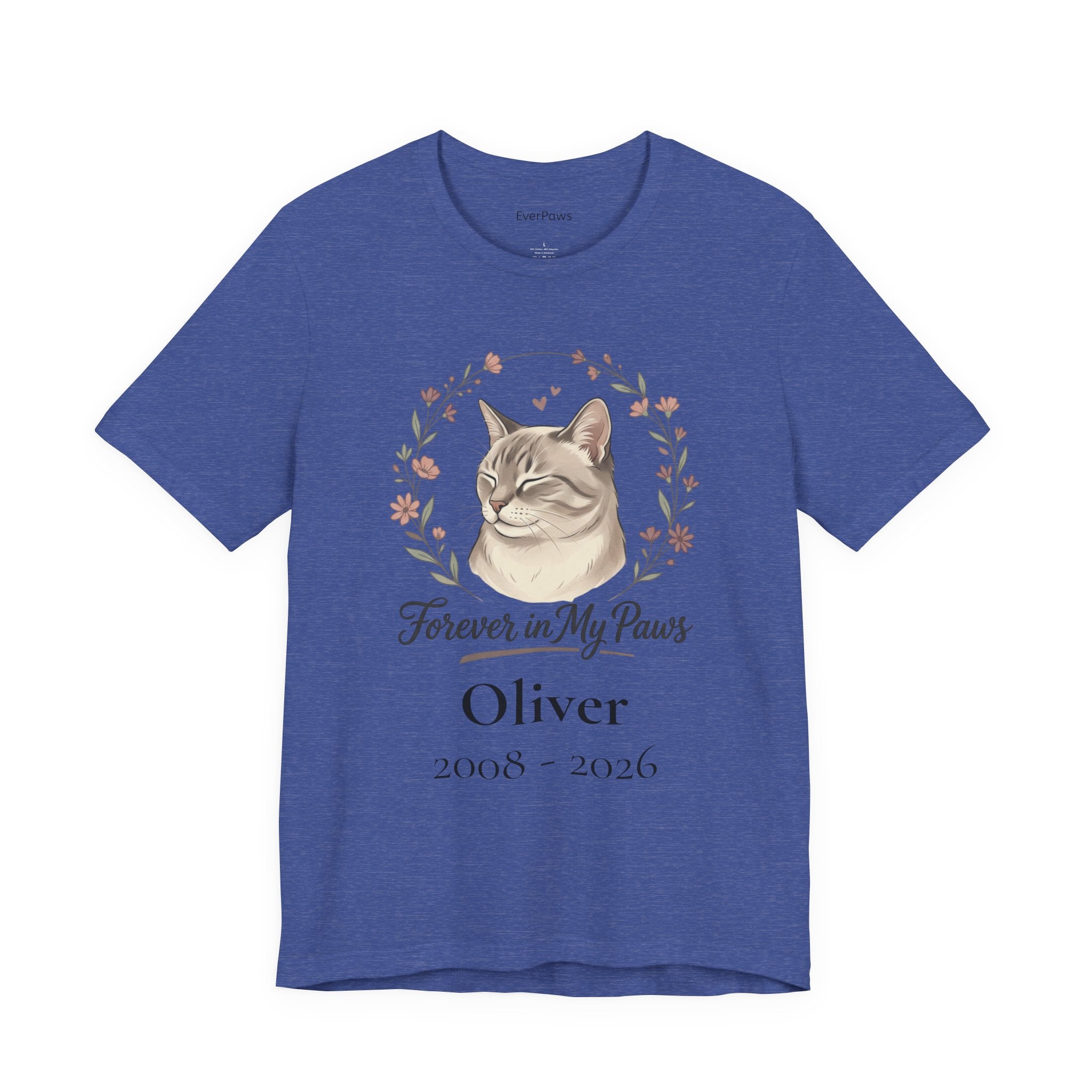Cat Memorial T‑Shirt — "Forever in My Paws" - Personalized