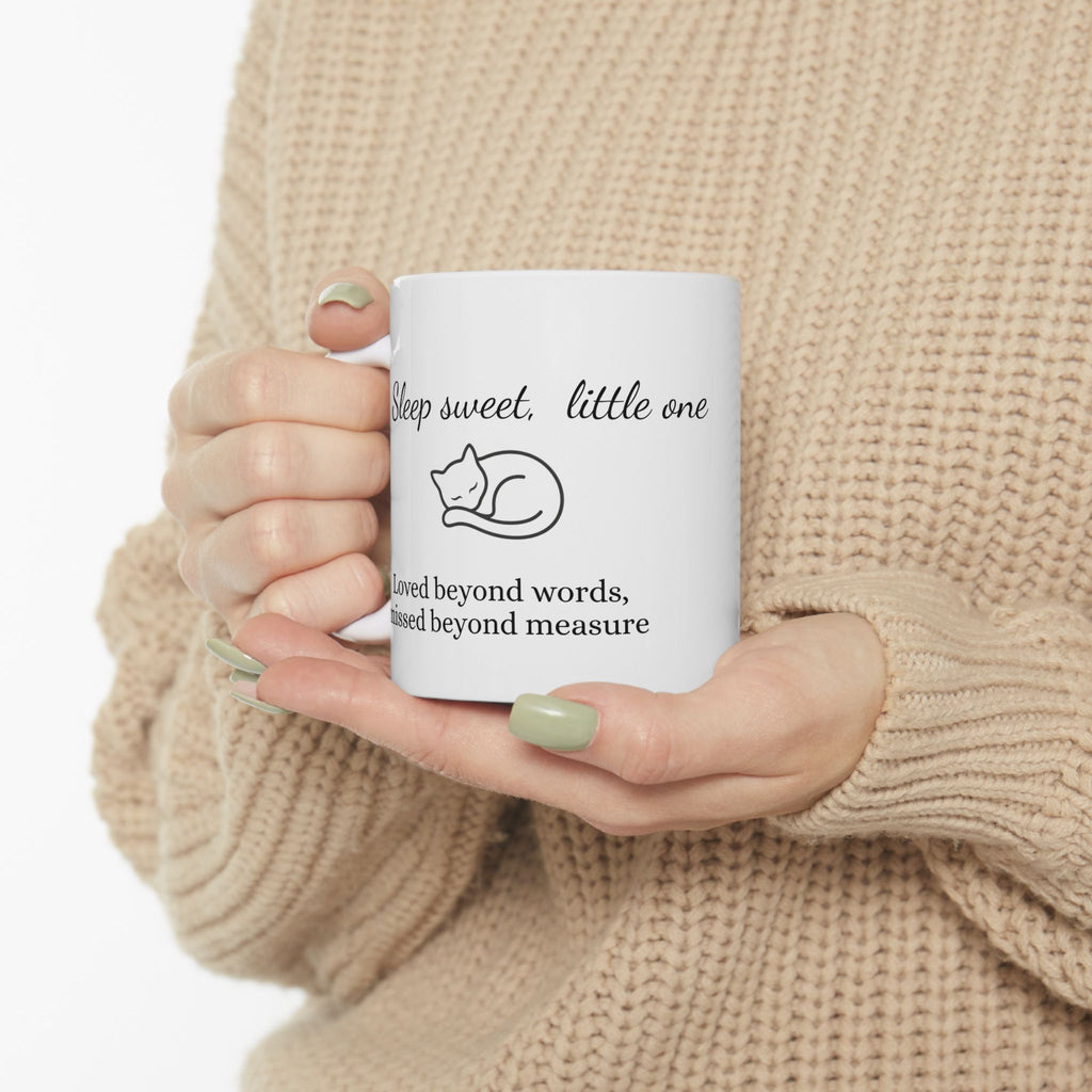 Cat Memorial Mug — "Sleep Sweet Little One" - Personalized