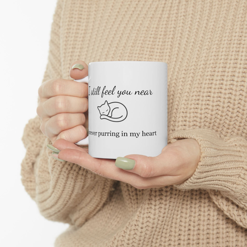 Cat Memorial Mug — "I Still Feel You Near" - Personalized
