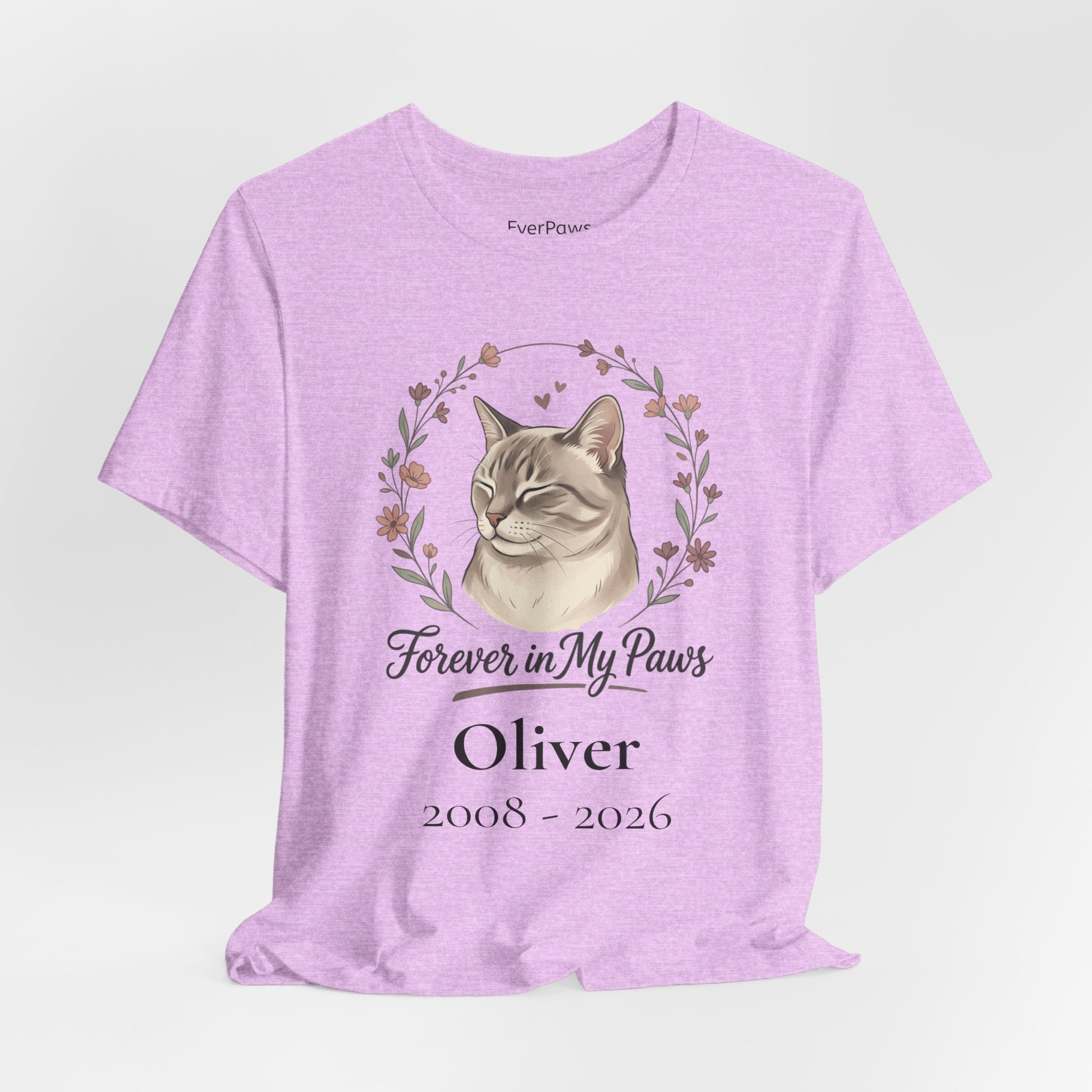Cat Memorial T‑Shirt — "Forever in My Paws" - Personalized
